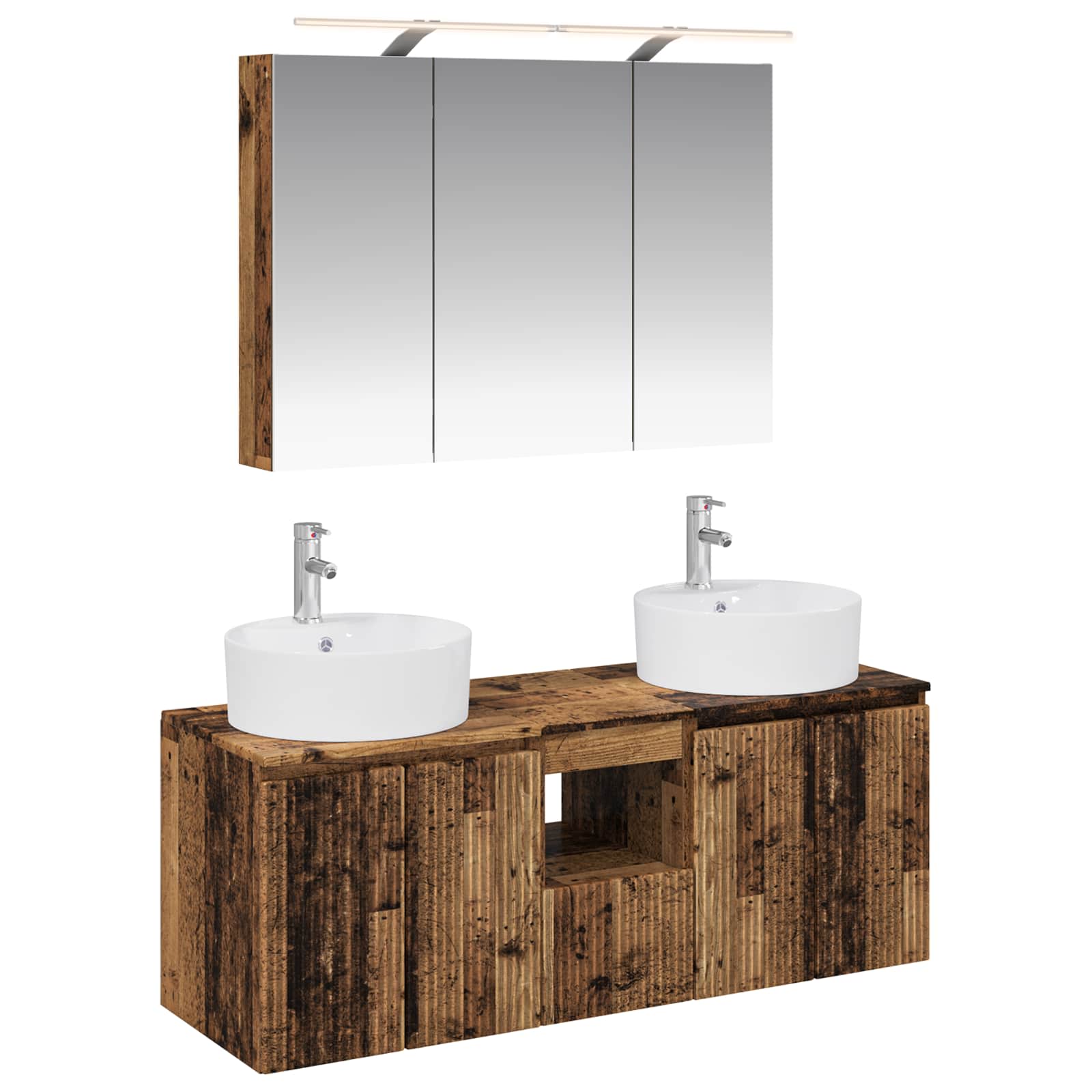 vidaXL Badkamerkastenset 4 pcs Wit Bewerkt hout