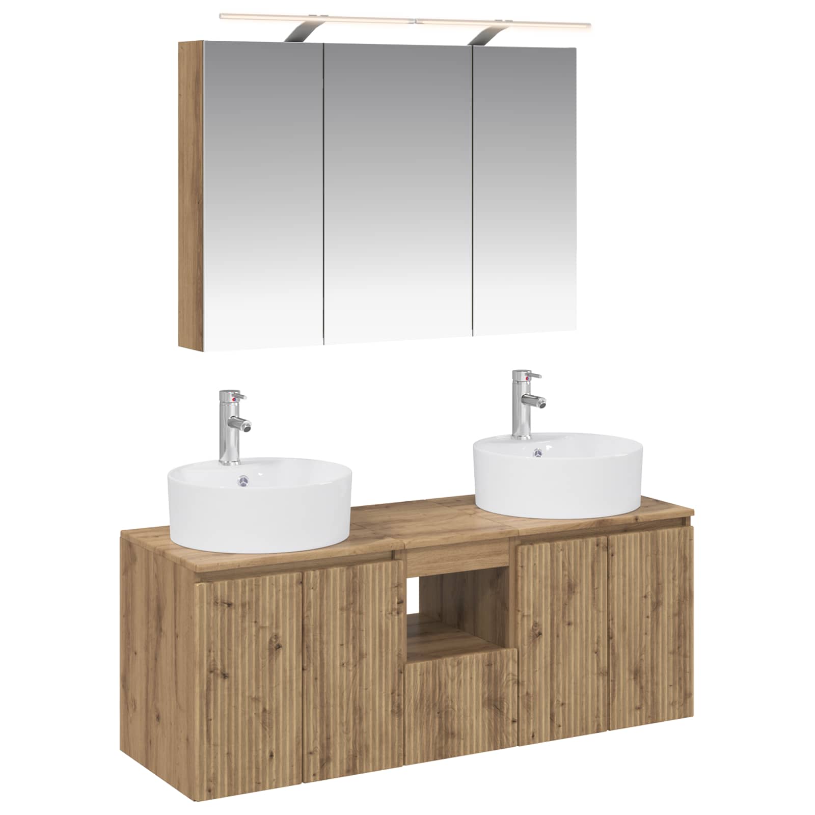 vidaXL Badkamerkastenset 4 pcs Wit Bewerkt hout