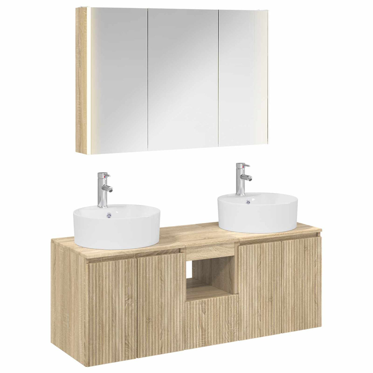vidaXL Badkamerkastenset 4 pcs Wit Bewerkt hout