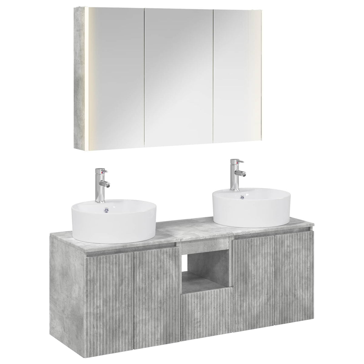 vidaXL Badkamerkastenset 4 pcs Wit Bewerkt hout