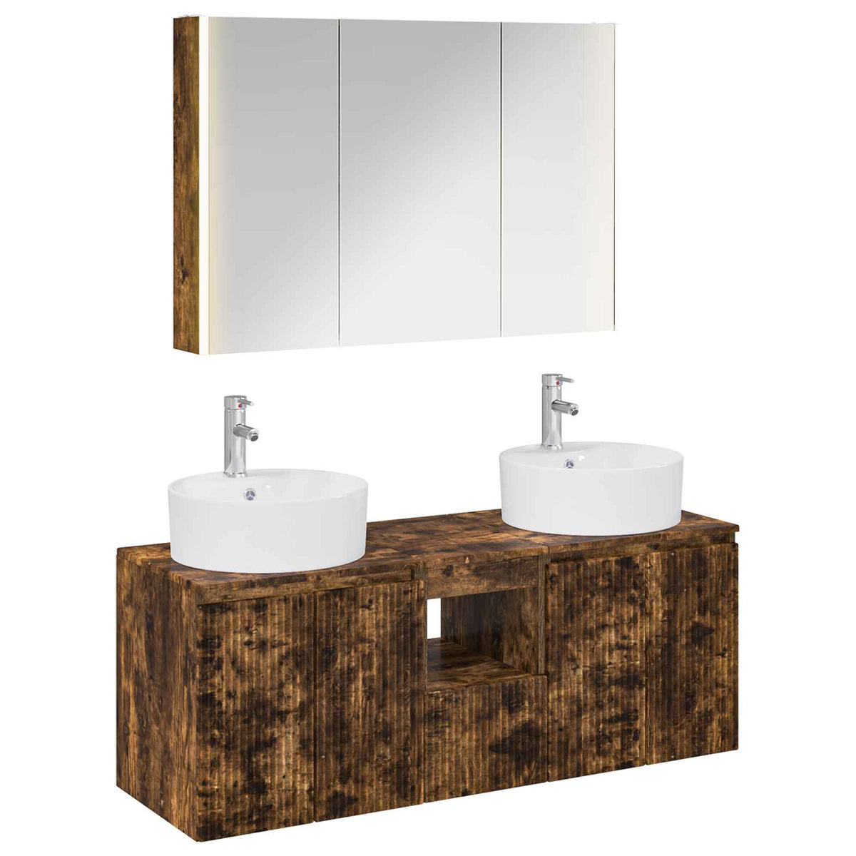 vidaXL Badkamerkastenset 4 pcs Wit Bewerkt hout