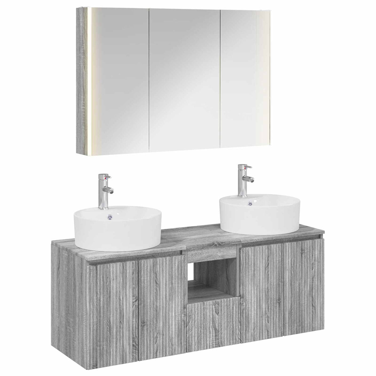 vidaXL Badkamerkastenset 4 pcs Wit Bewerkt hout