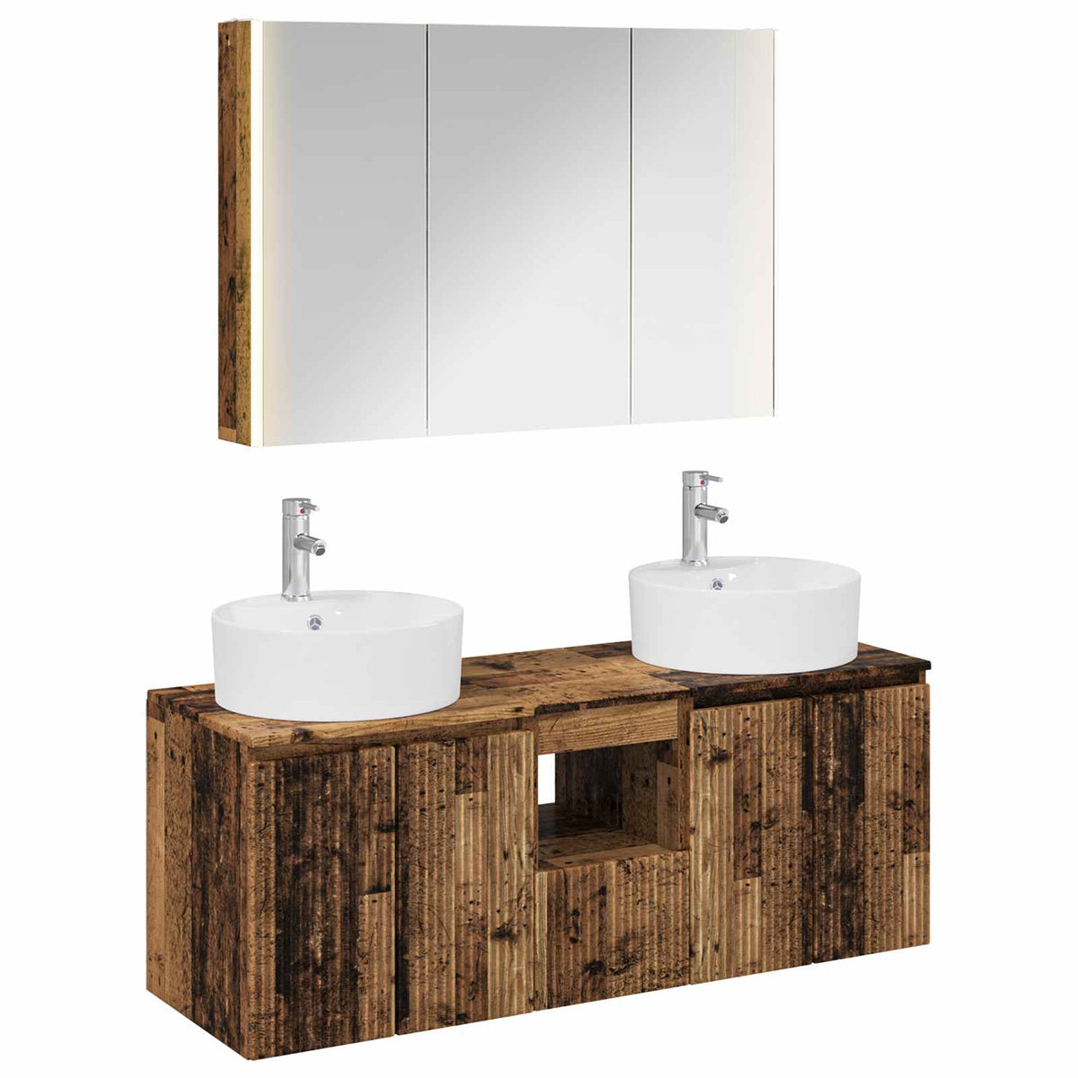vidaXL Badkamerkastenset 4 pcs Wit Bewerkt hout