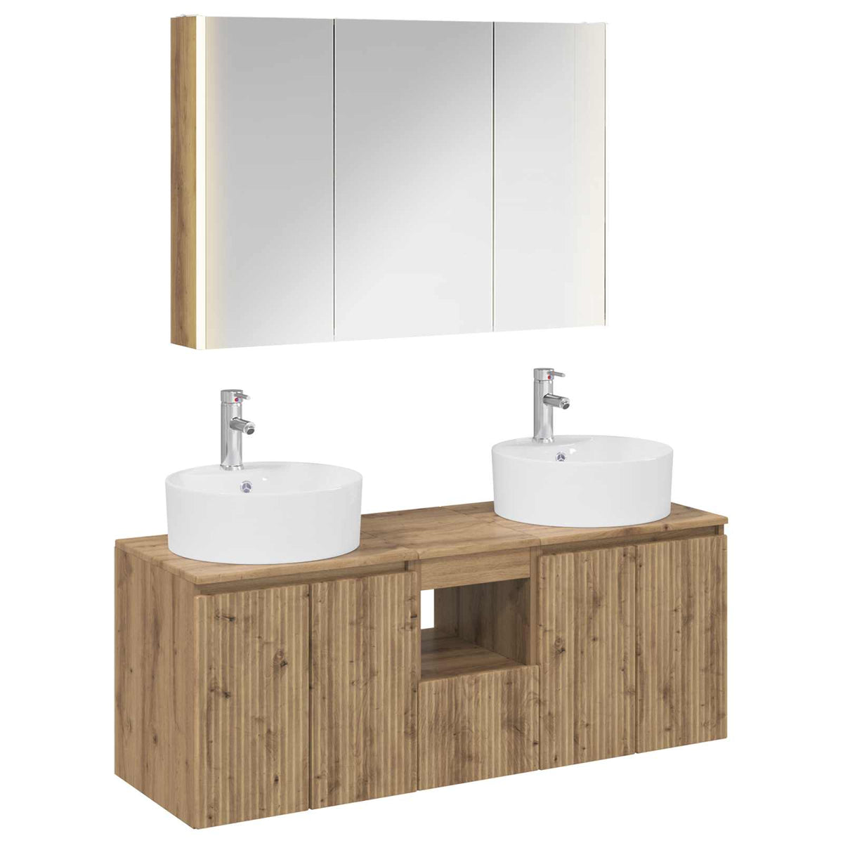 vidaXL Badkamerkastenset 4 pcs Wit Bewerkt hout