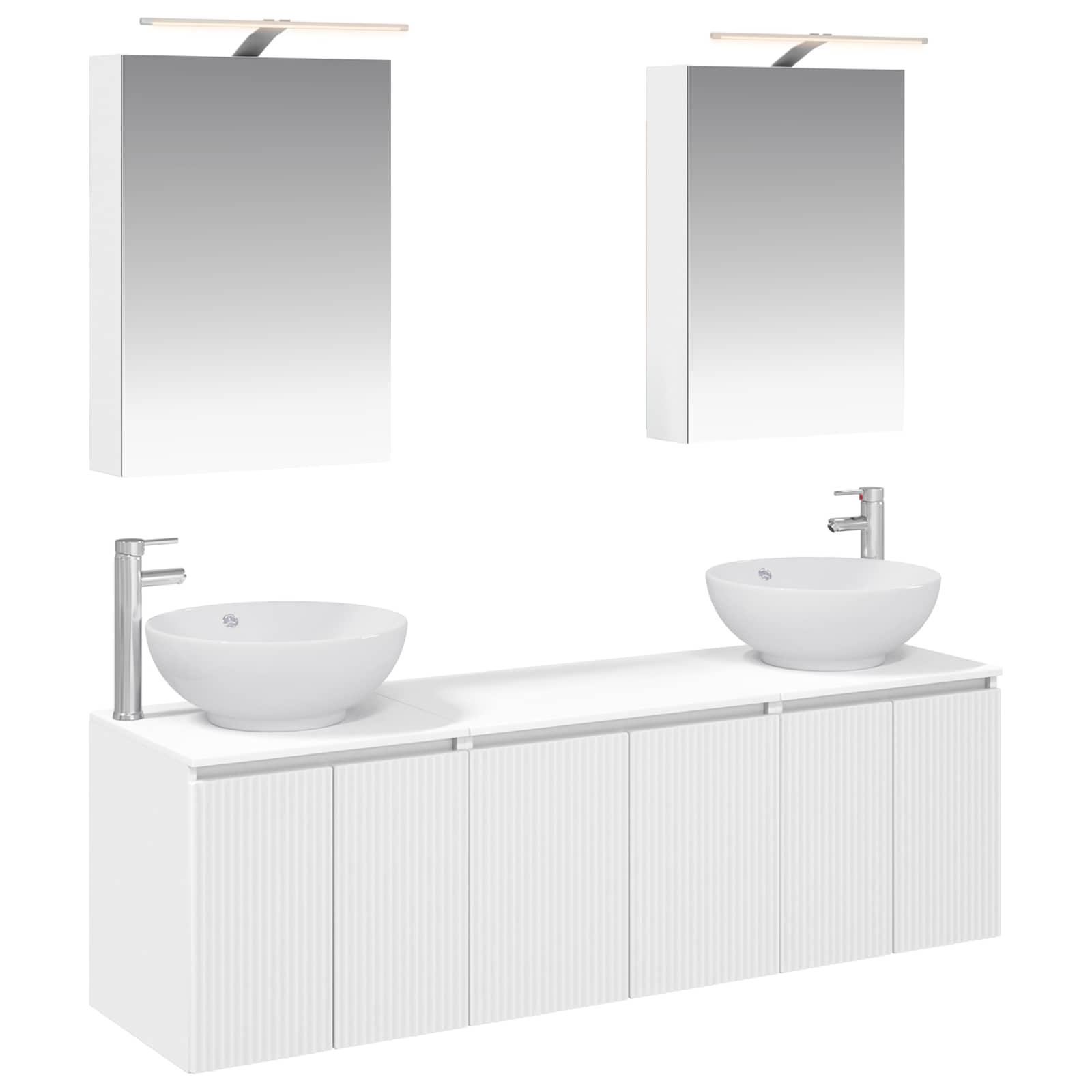 vidaXL Badkamerkastenset 5 pcs Wit Bewerkt hout
