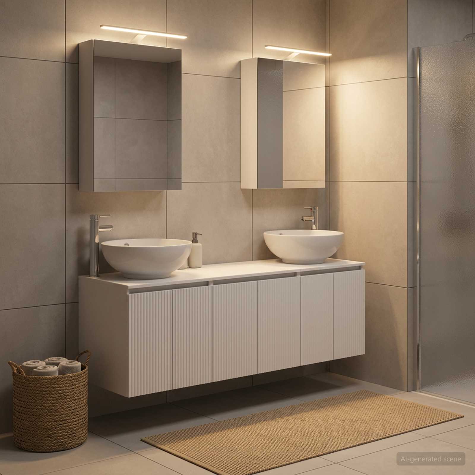 vidaXL Badkamerkastenset 5 pcs Wit Bewerkt hout