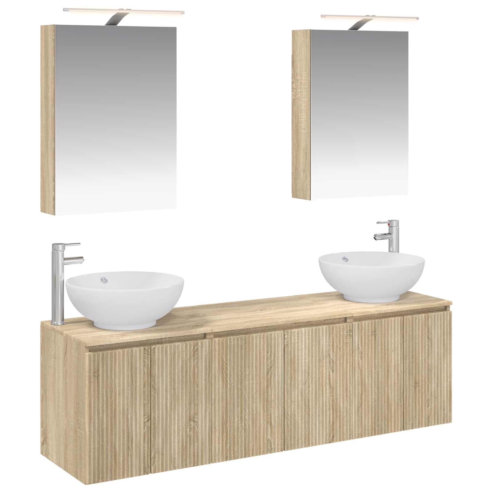 vidaXL Badkamerkastenset 5 pcs Wit Bewerkt hout