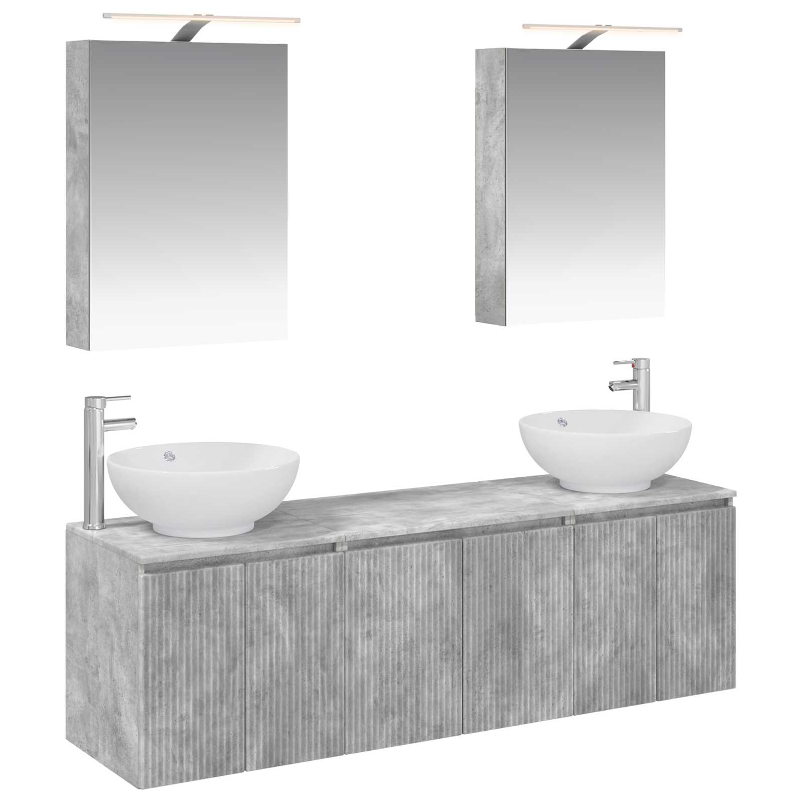 vidaXL Badkamerkastenset 5 pcs Wit Bewerkt hout