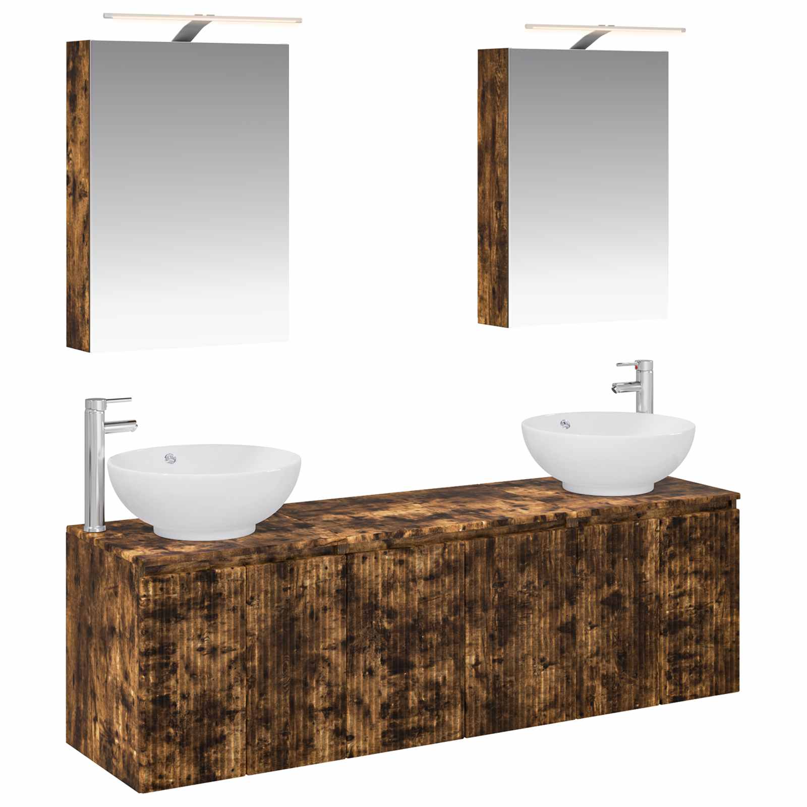 vidaXL Badkamerkastenset 5 pcs Wit Bewerkt hout
