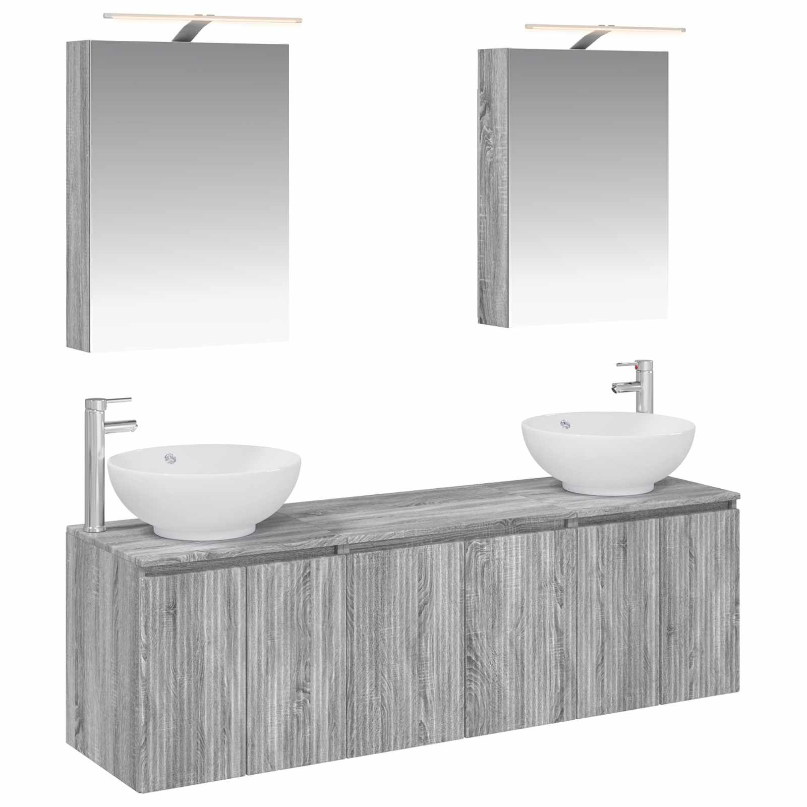 vidaXL Badkamerkastenset 5 pcs Wit Bewerkt hout