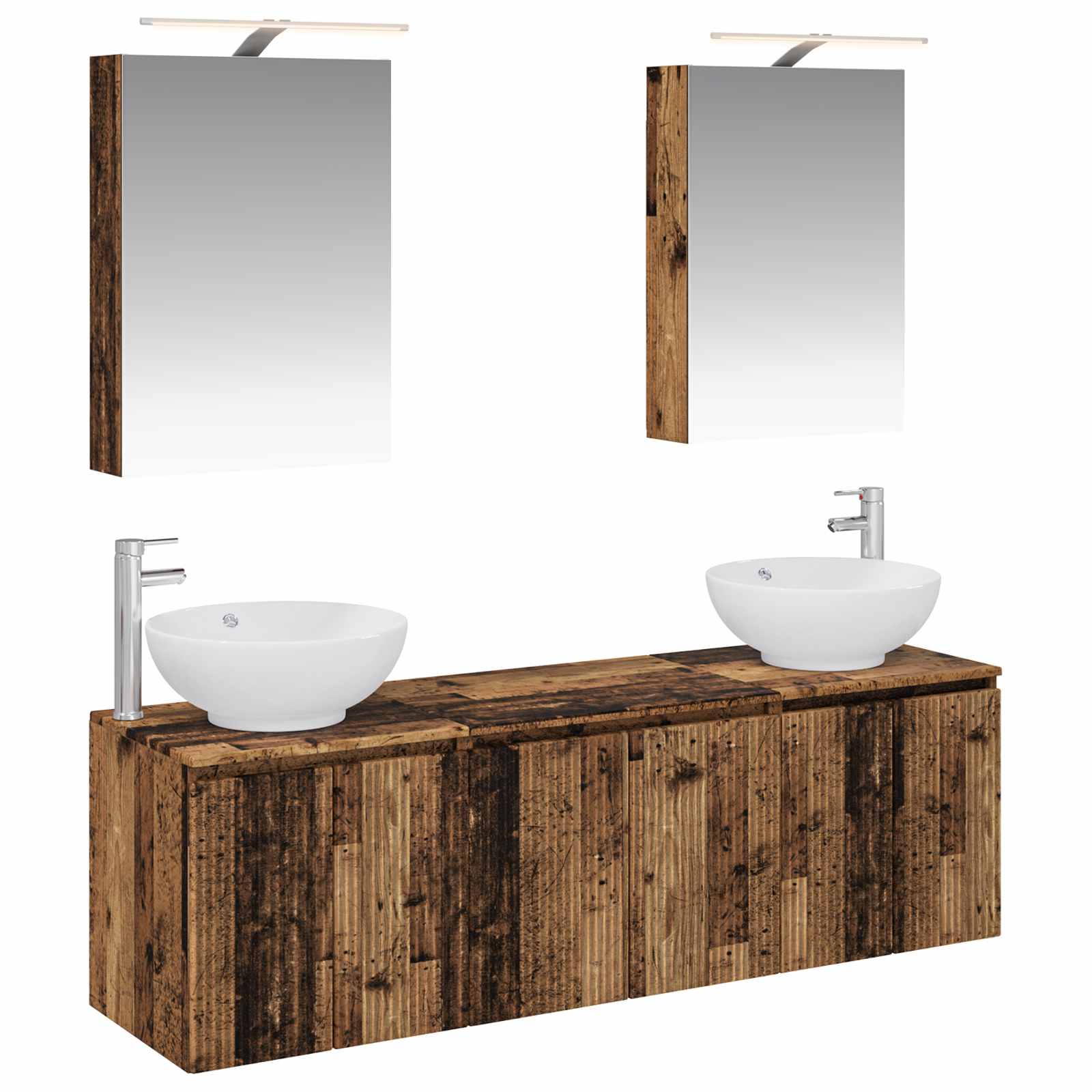 vidaXL Badkamerkastenset 5 pcs Wit Bewerkt hout