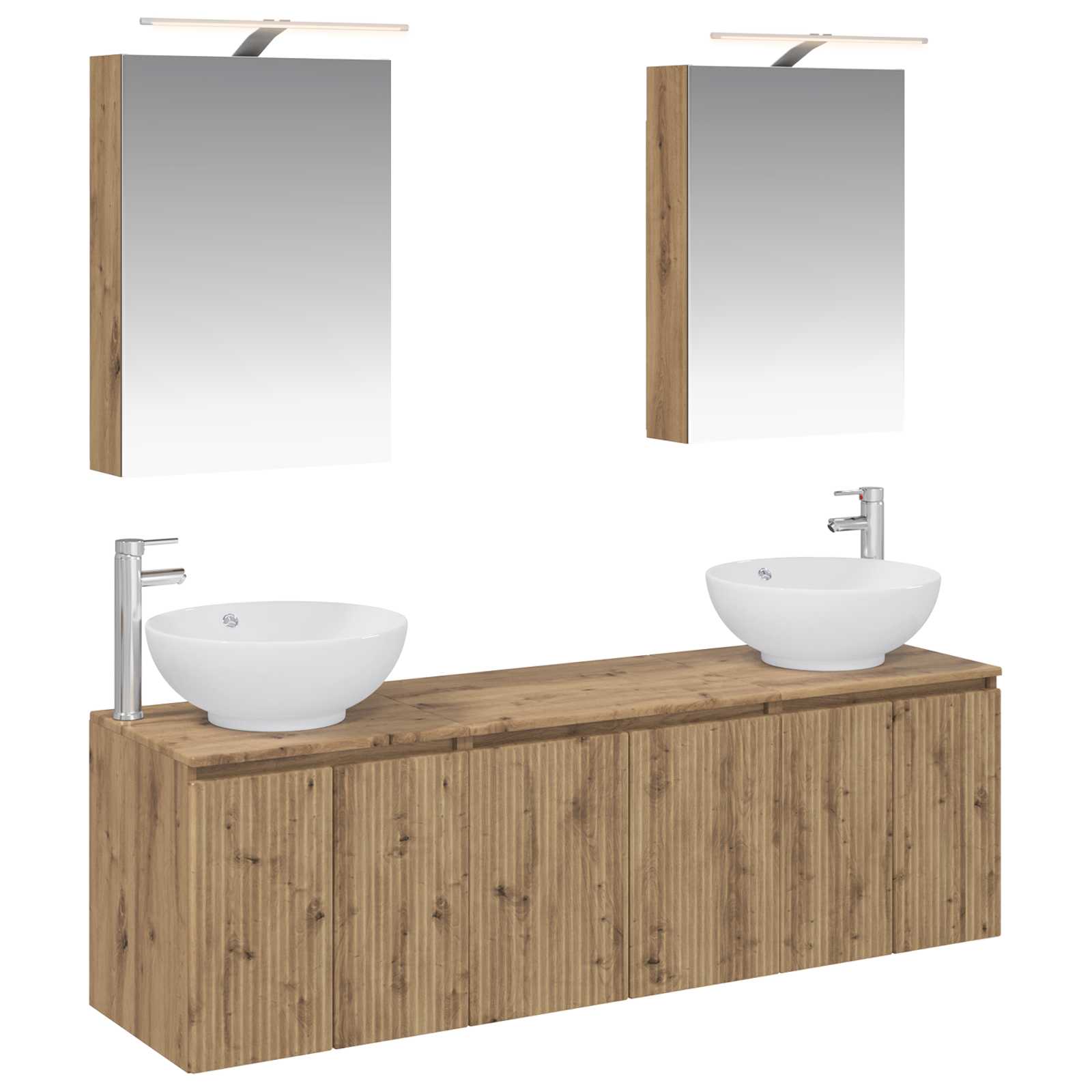 vidaXL Badkamerkastenset 5 pcs Wit Bewerkt hout