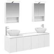 vidaXL Badkamerkastenset 5 pcs Wit Bewerkt hout
