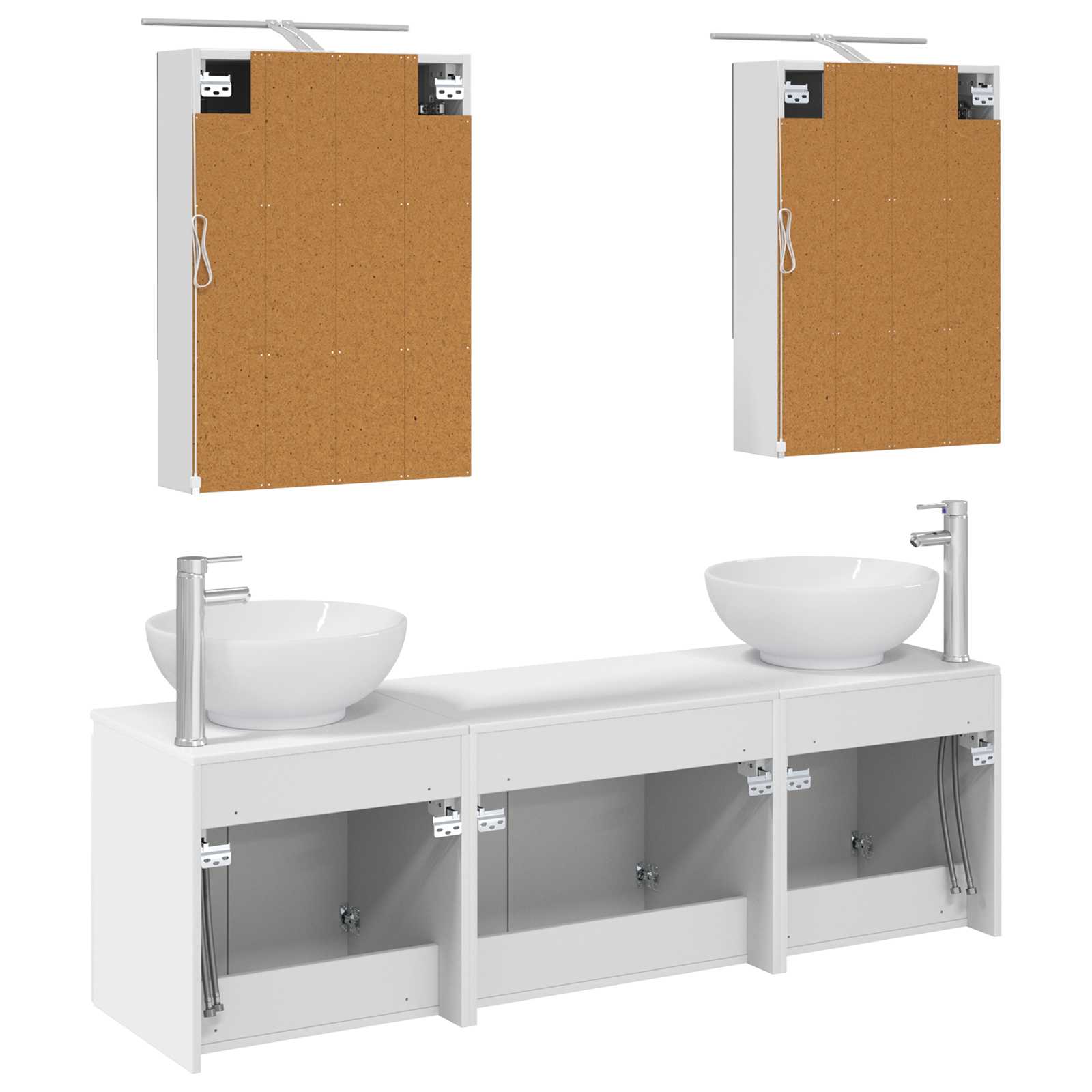 vidaXL Badkamerkastenset 5 pcs Wit Bewerkt hout