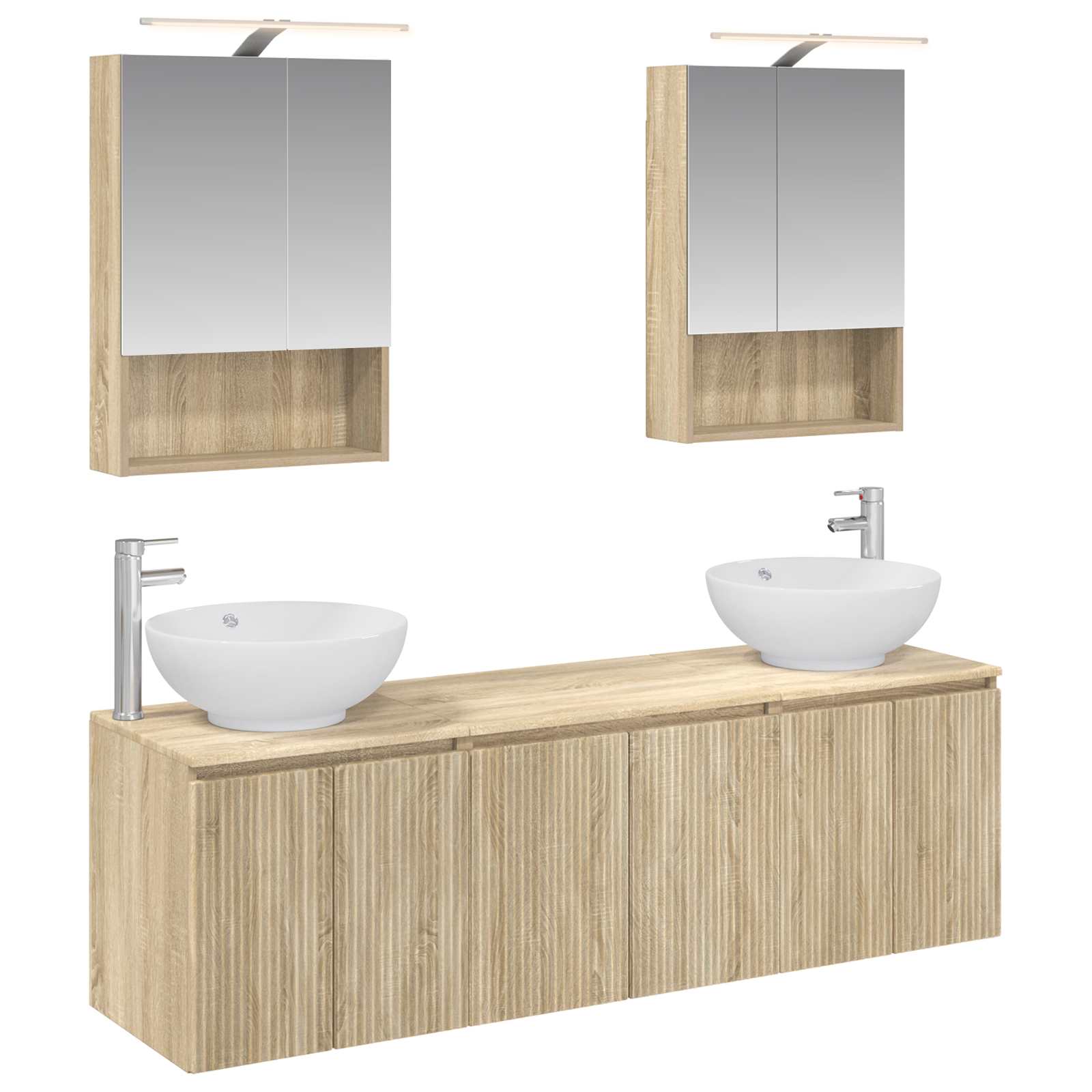 vidaXL Badkamerkastenset 5 pcs Wit Bewerkt hout