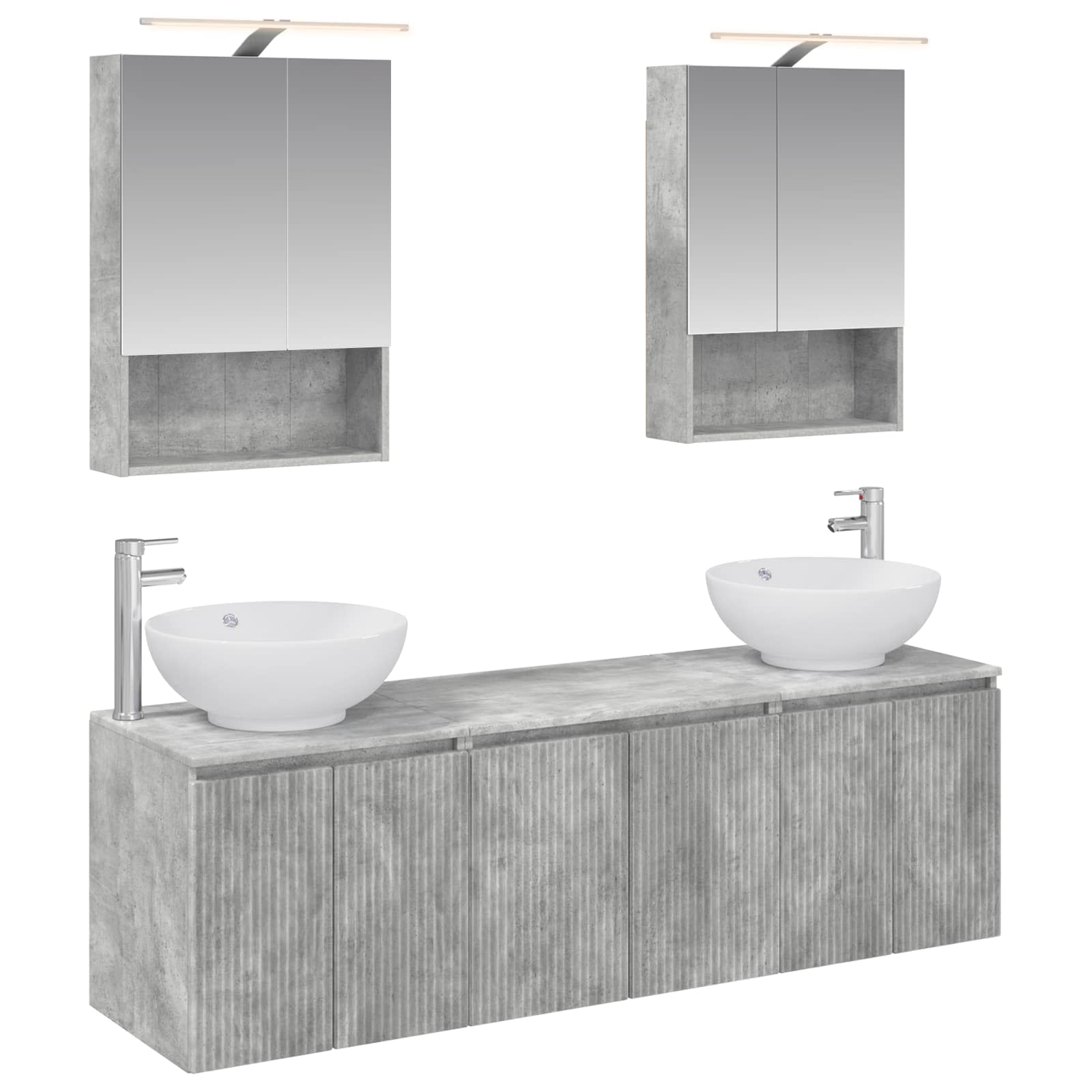 vidaXL Badkamerkastenset 5 pcs Wit Bewerkt hout