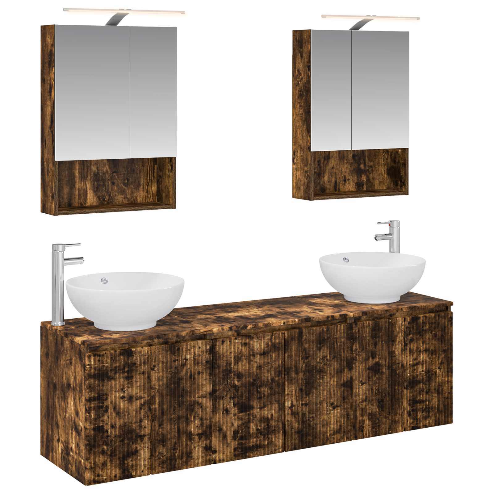 vidaXL Badkamerkastenset 5 pcs Wit Bewerkt hout