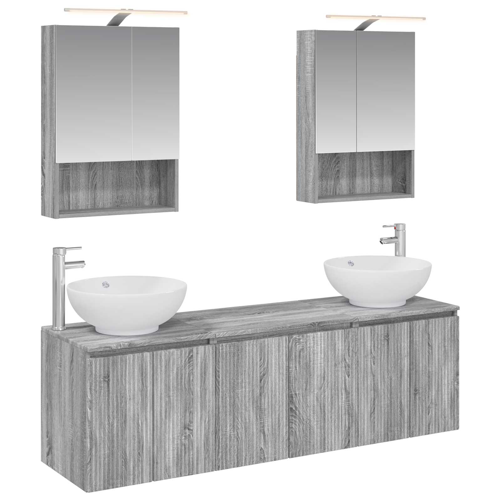 vidaXL Badkamerkastenset 5 pcs Wit Bewerkt hout