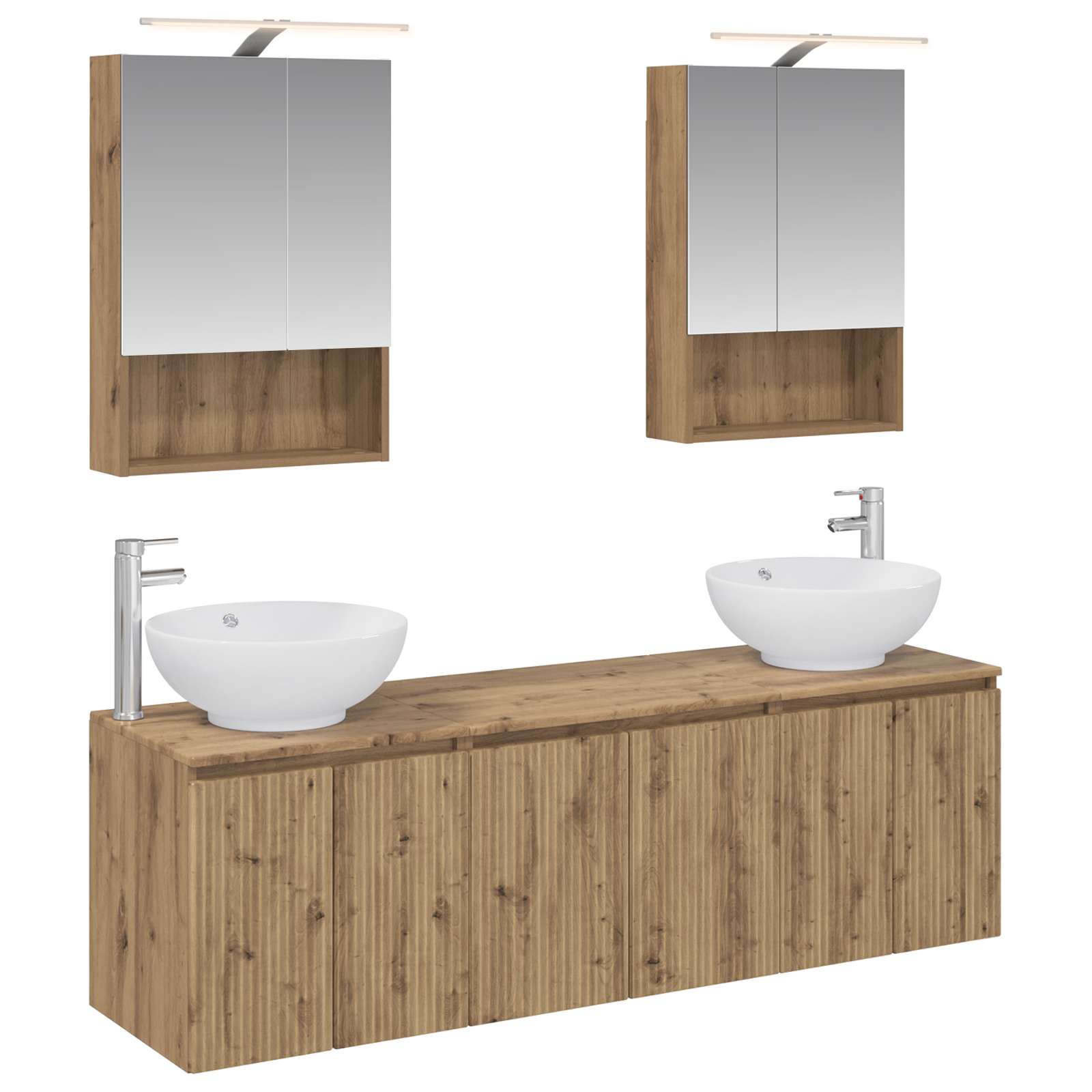 vidaXL Badkamerkastenset 5 pcs Wit Bewerkt hout