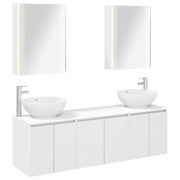 vidaXL Badkamerkastenset 5 pcs Wit Bewerkt hout