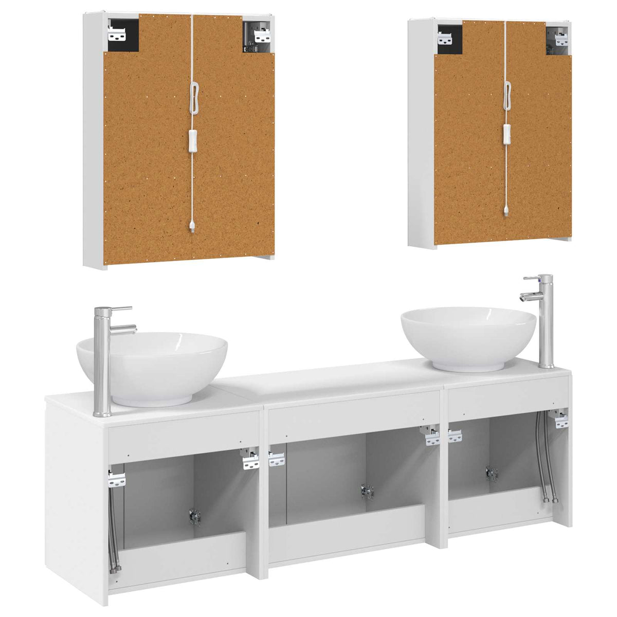 vidaXL Badkamerkastenset 5 pcs Wit Bewerkt hout