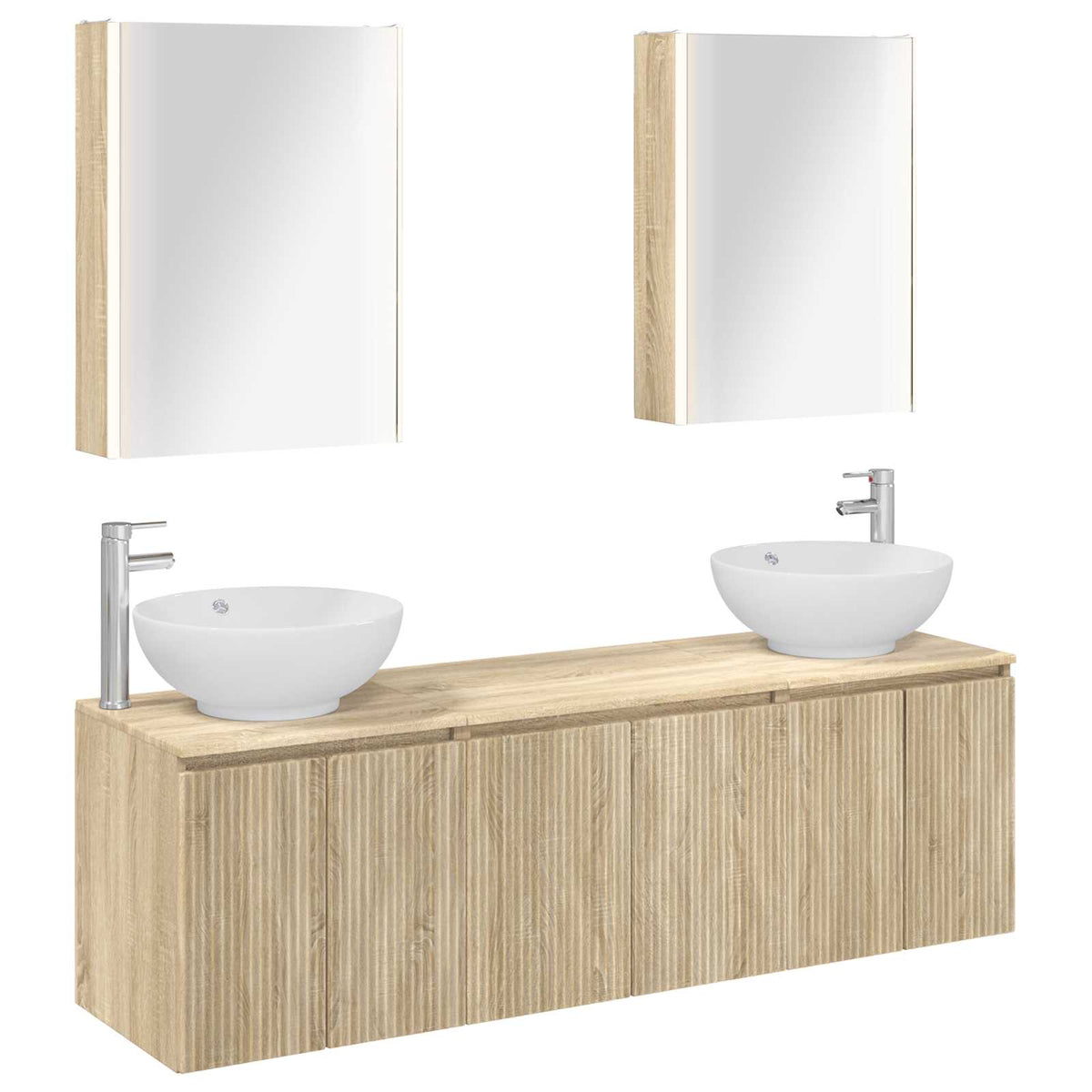 vidaXL Badkamerkastenset 5 pcs Wit Bewerkt hout