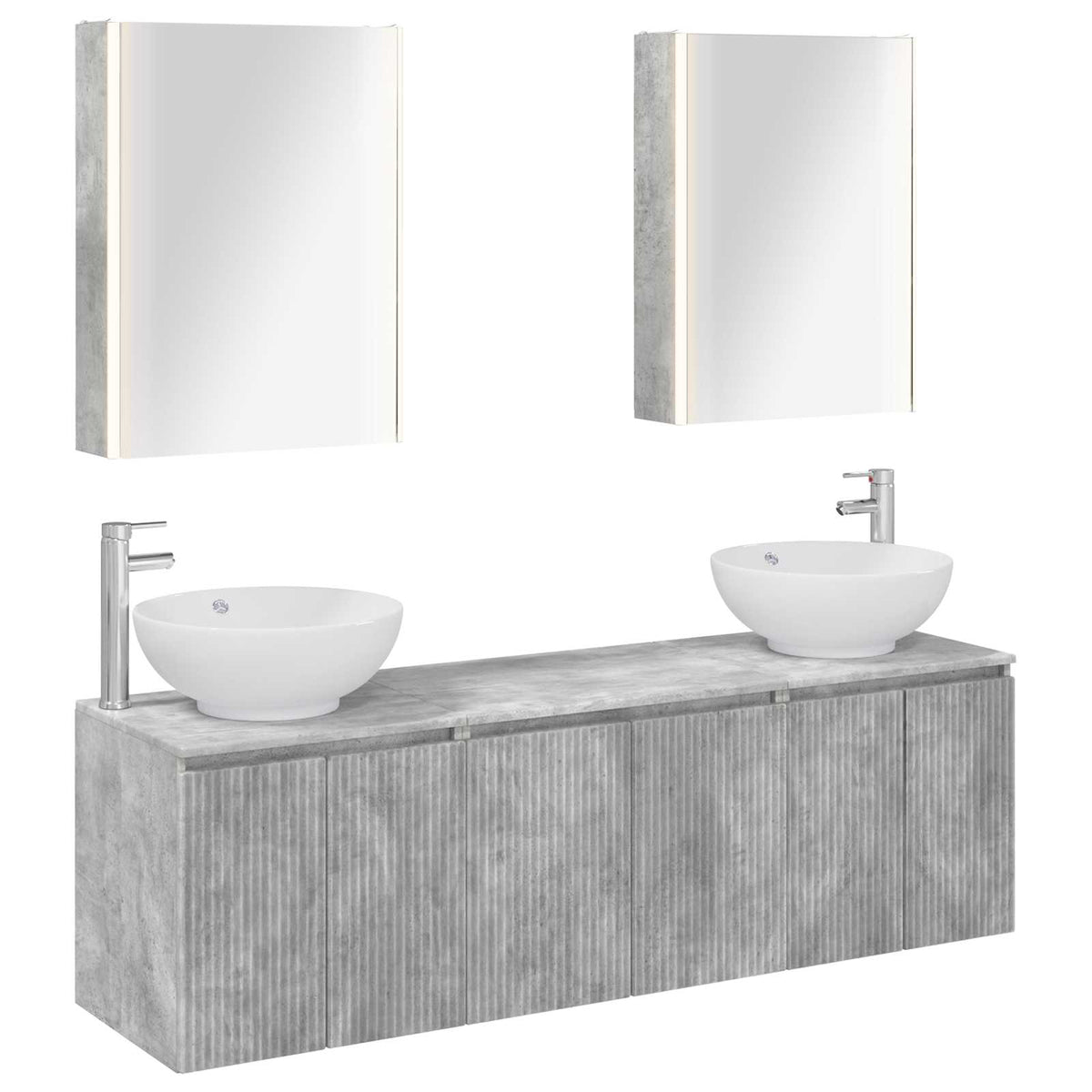 vidaXL Badkamerkastenset 5 pcs Wit Bewerkt hout