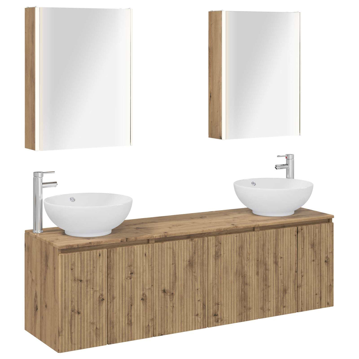 vidaXL Badkamerkastenset 5 pcs Wit Bewerkt hout