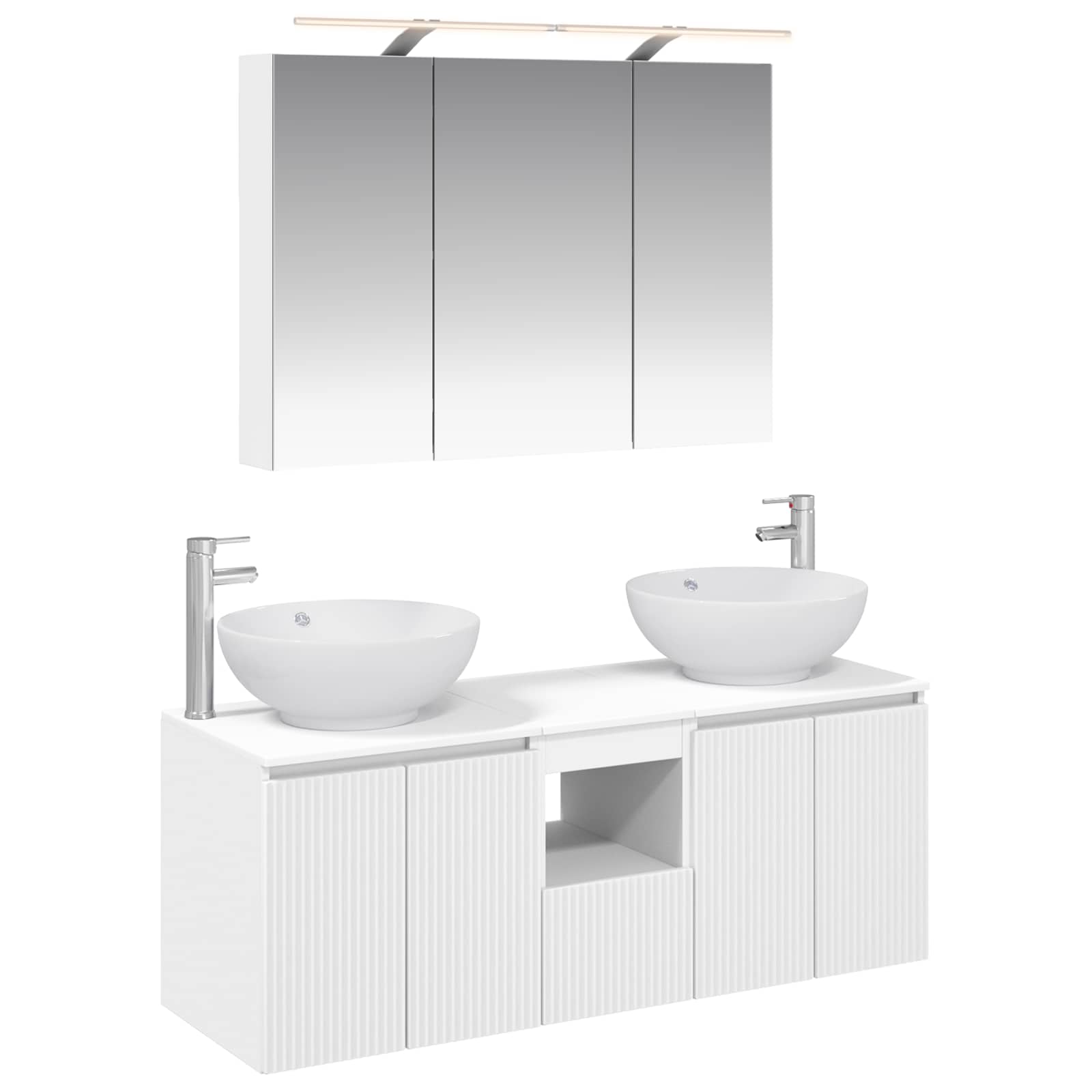 vidaXL Badkamerkastenset 4 pcs Wit Bewerkt hout