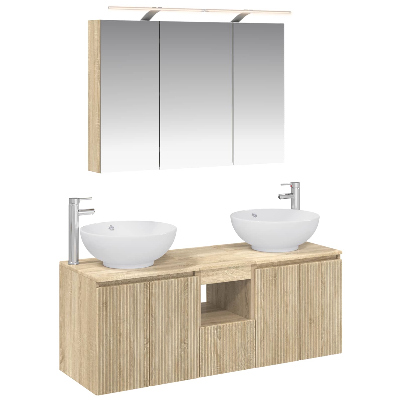 vidaXL Badkamerkastenset 4 pcs Wit Bewerkt hout