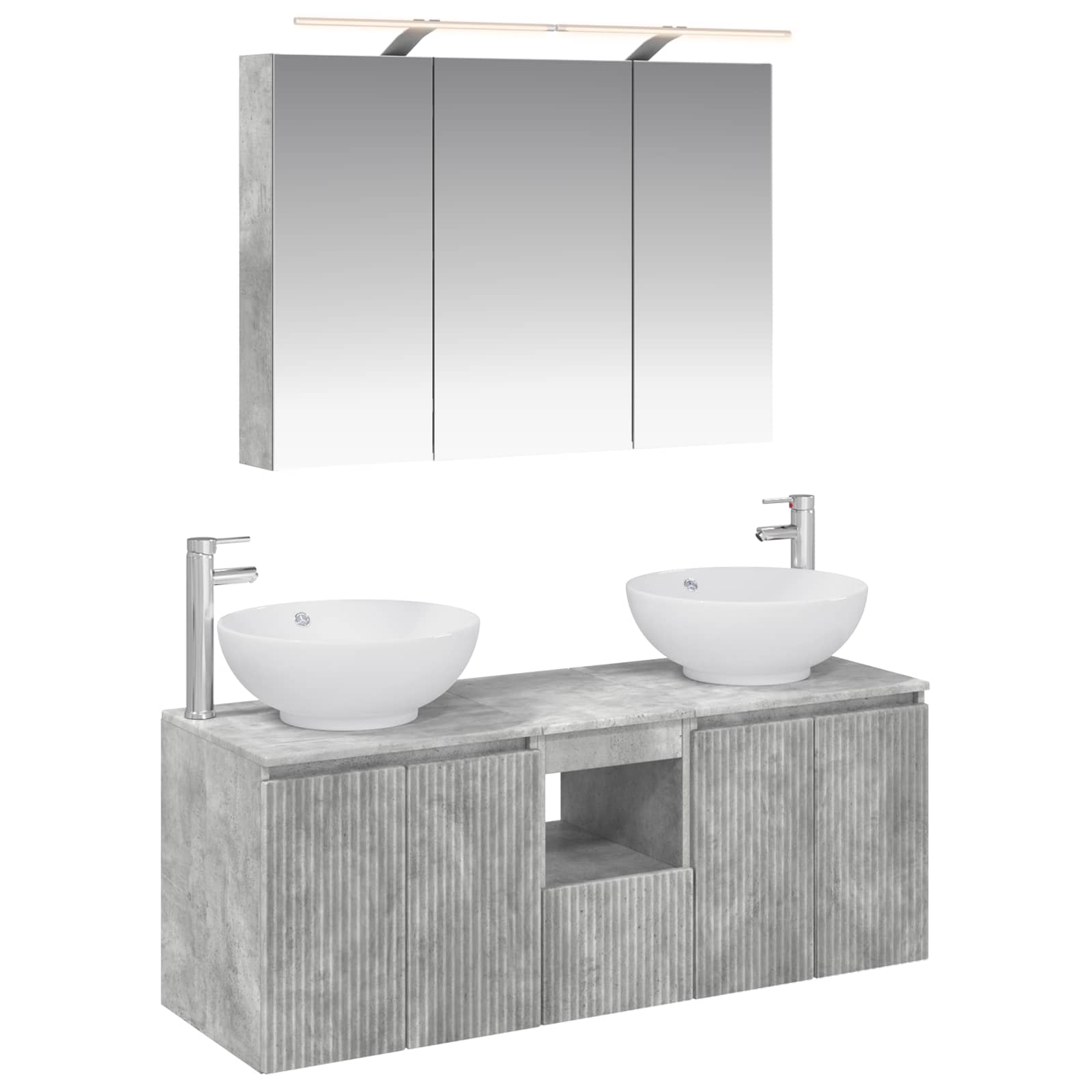 vidaXL Badkamerkastenset 4 pcs Wit Bewerkt hout