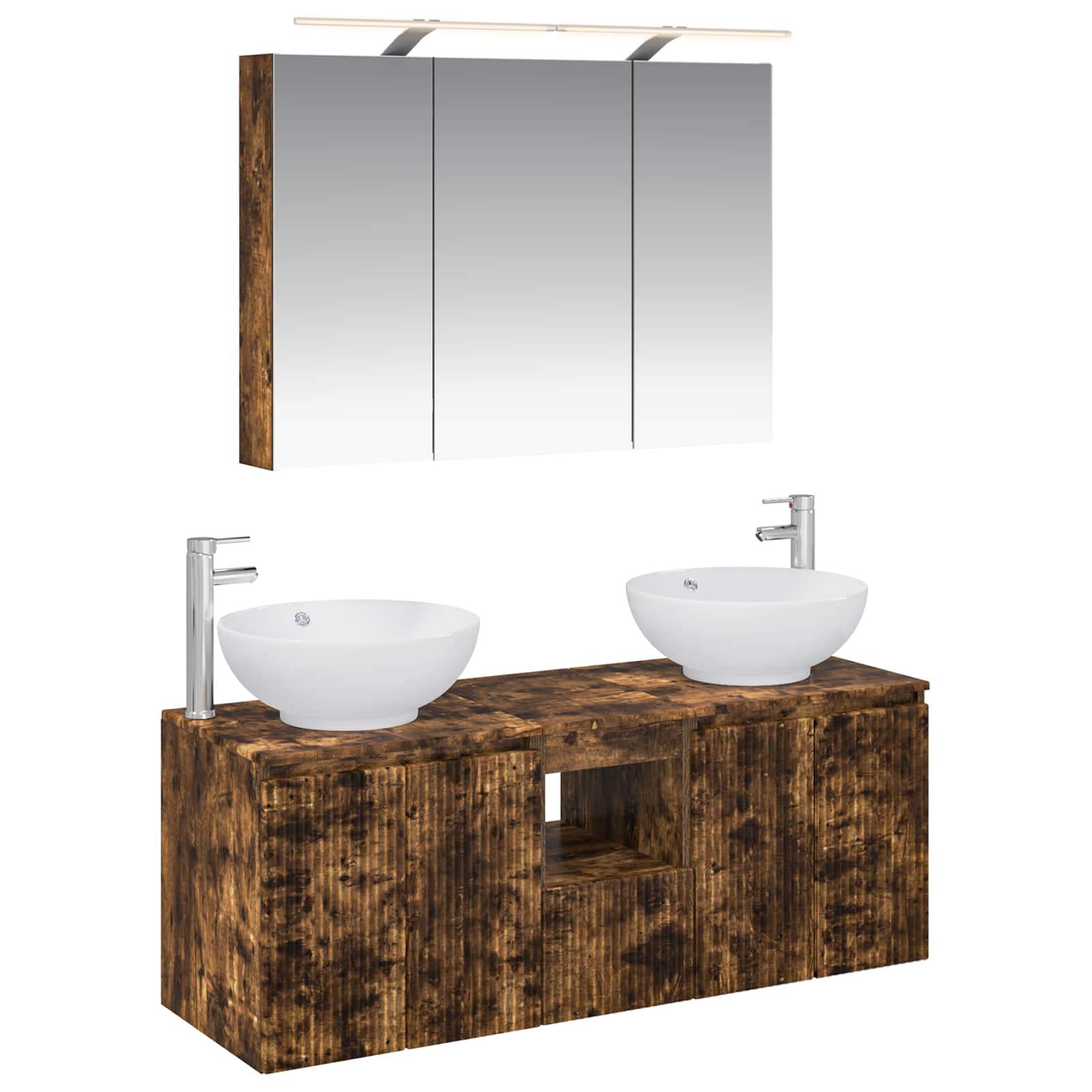 vidaXL Badkamerkastenset 4 pcs Wit Bewerkt hout