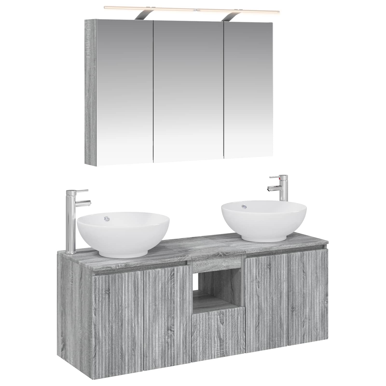 vidaXL Badkamerkastenset 4 pcs Wit Bewerkt hout