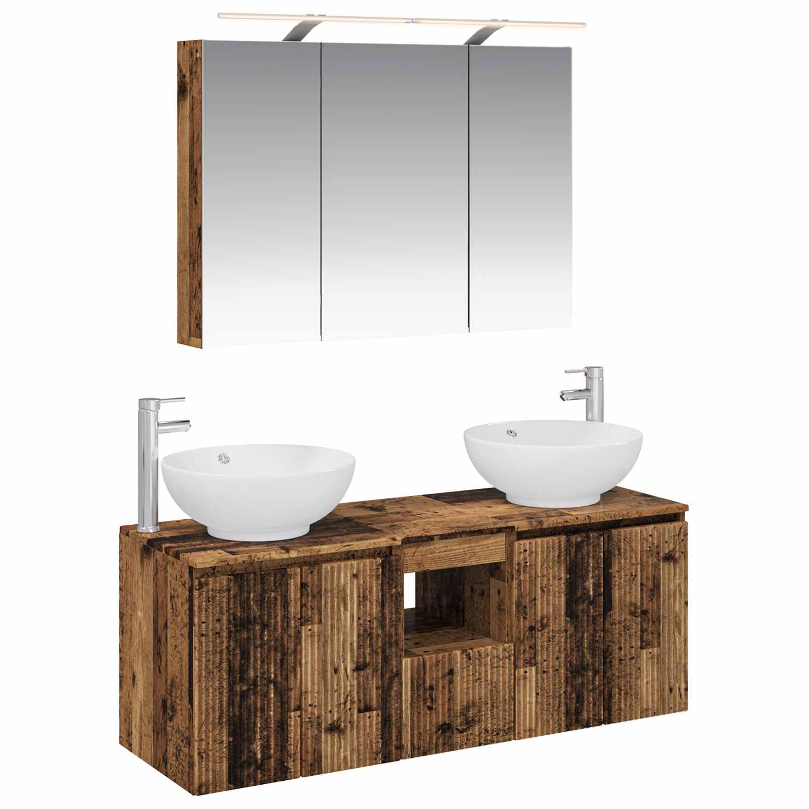 vidaXL Badkamerkastenset 4 pcs Wit Bewerkt hout