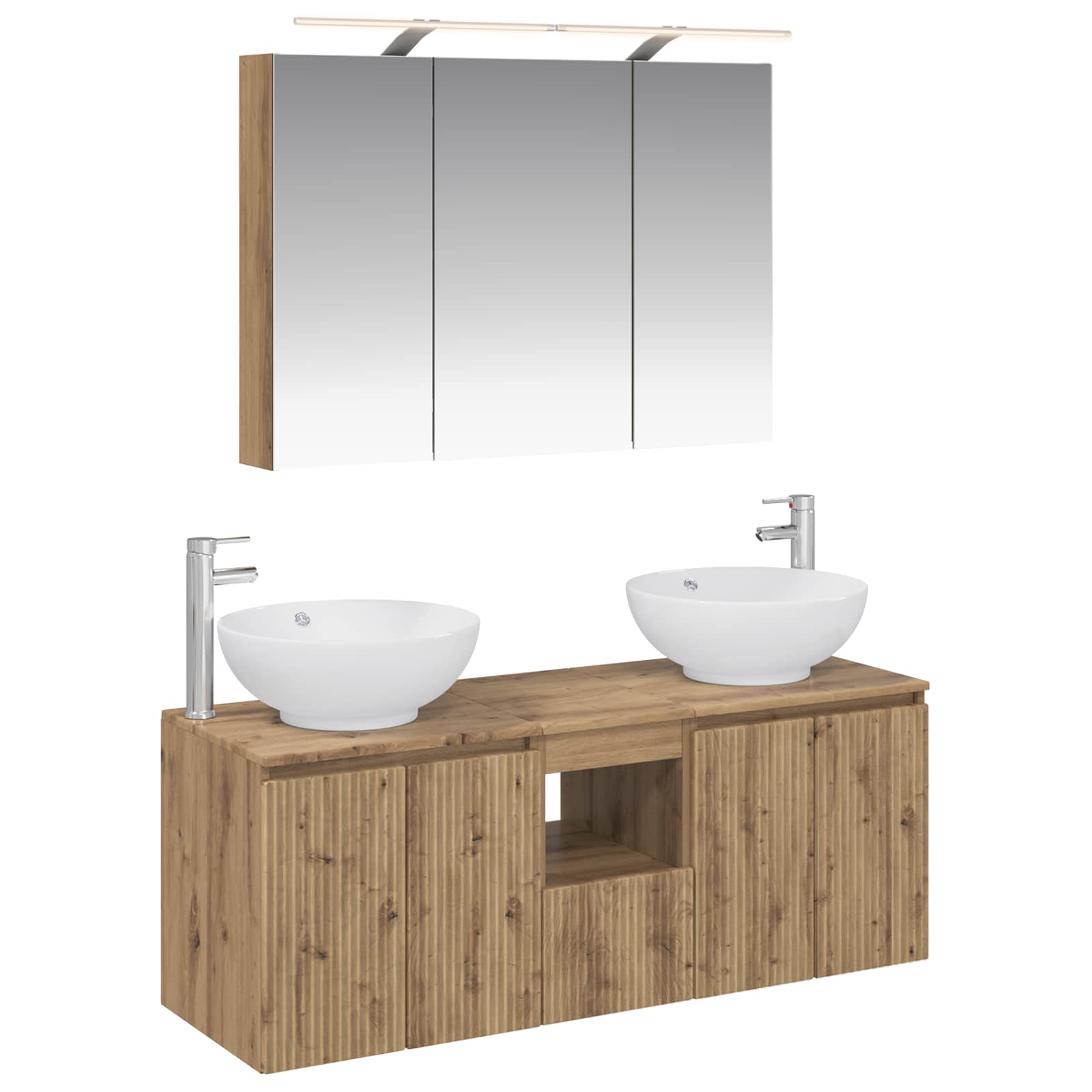 vidaXL Badkamerkastenset 4 pcs Wit Bewerkt hout