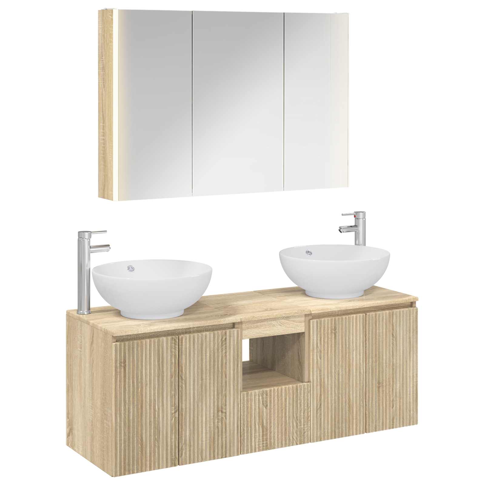 vidaXL Badkamerkastenset 4 pcs Wit Bewerkt hout
