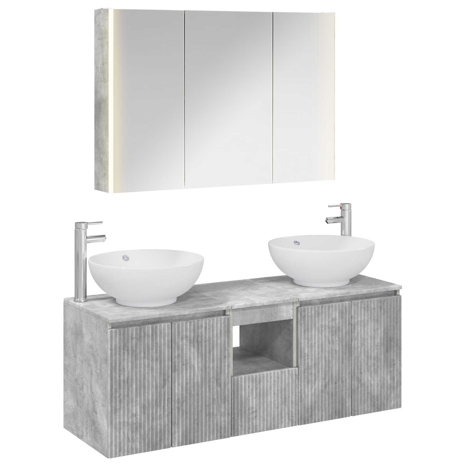 vidaXL Badkamerkastenset 4 pcs Wit Bewerkt hout