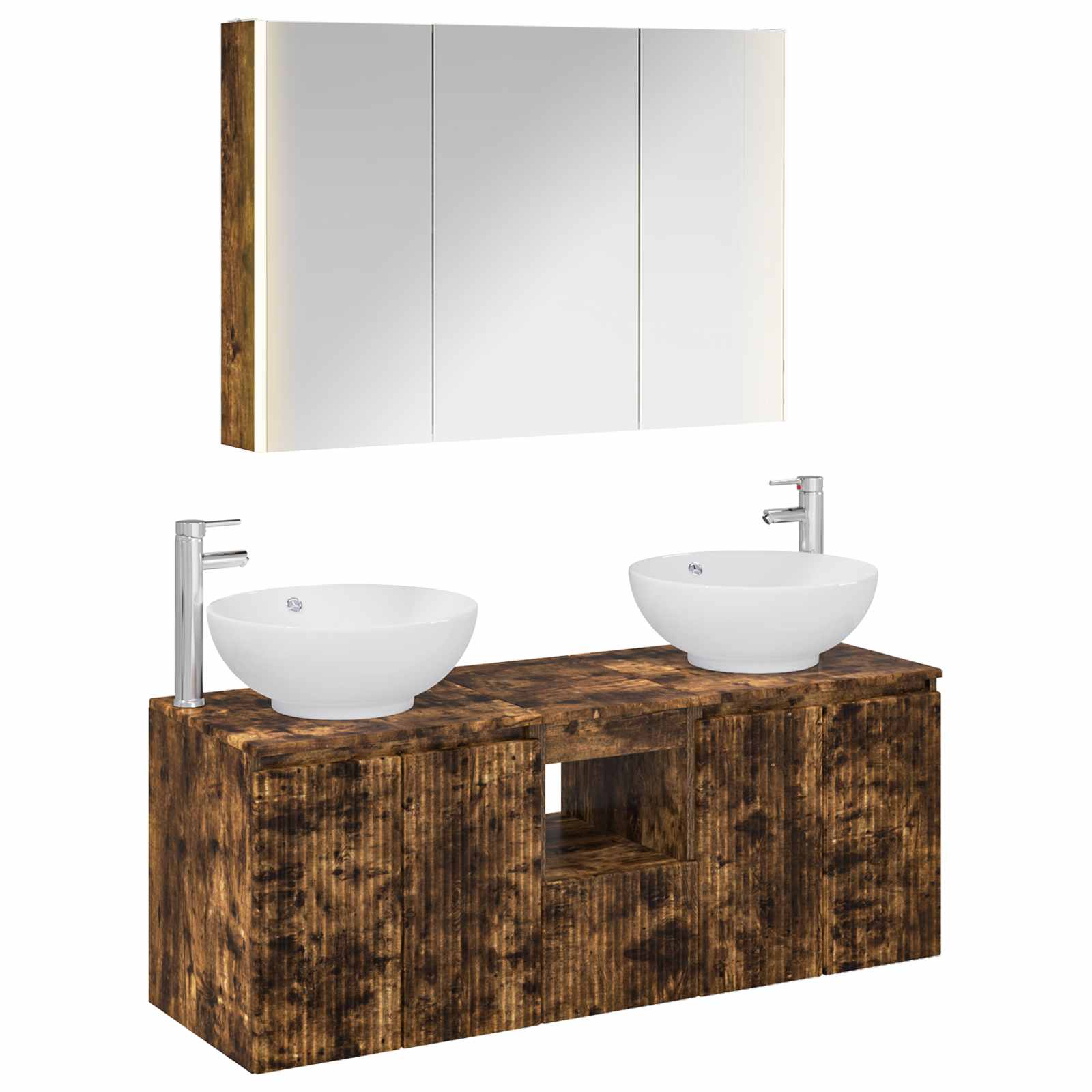 vidaXL Badkamerkastenset 4 pcs Wit Bewerkt hout