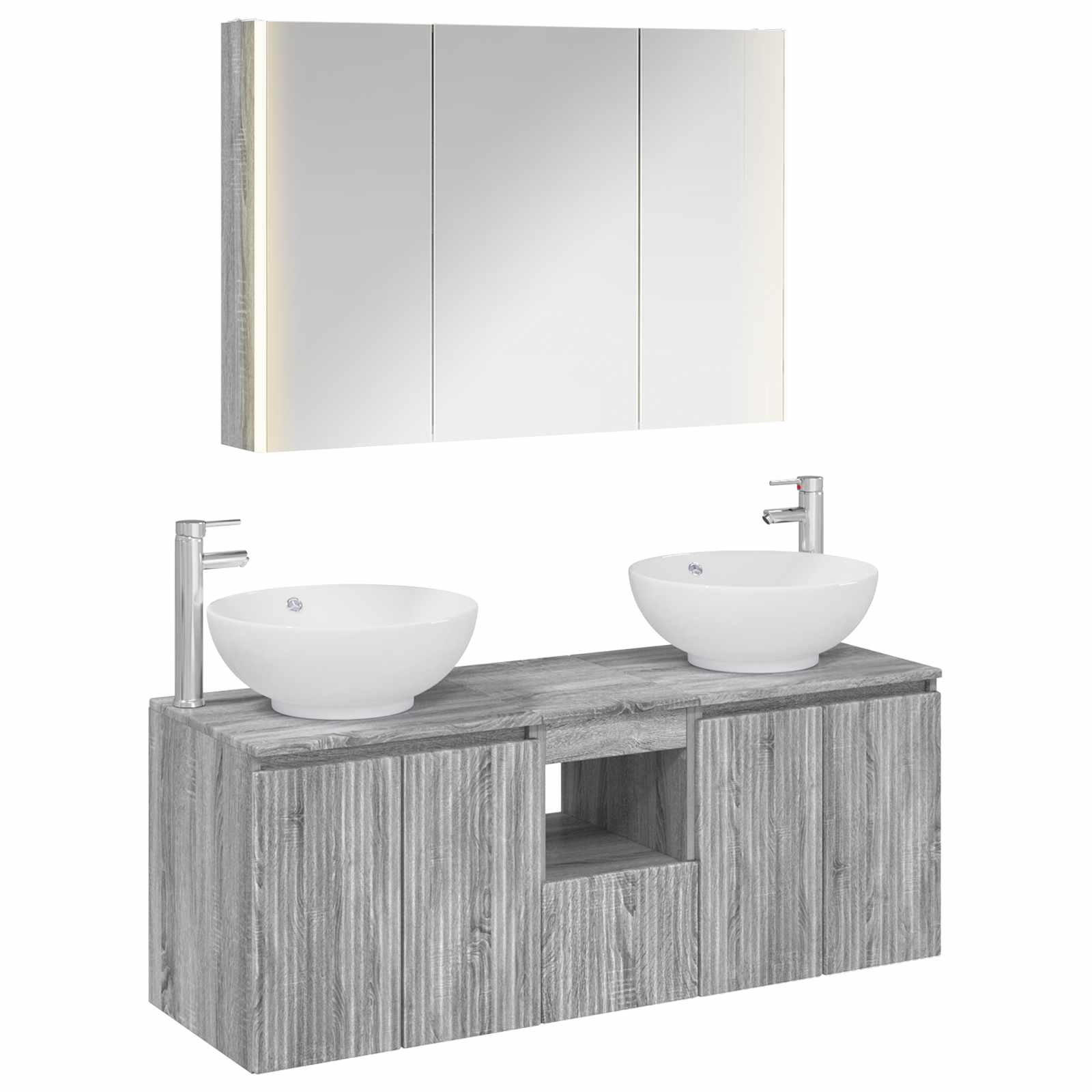 vidaXL Badkamerkastenset 4 pcs Wit Bewerkt hout