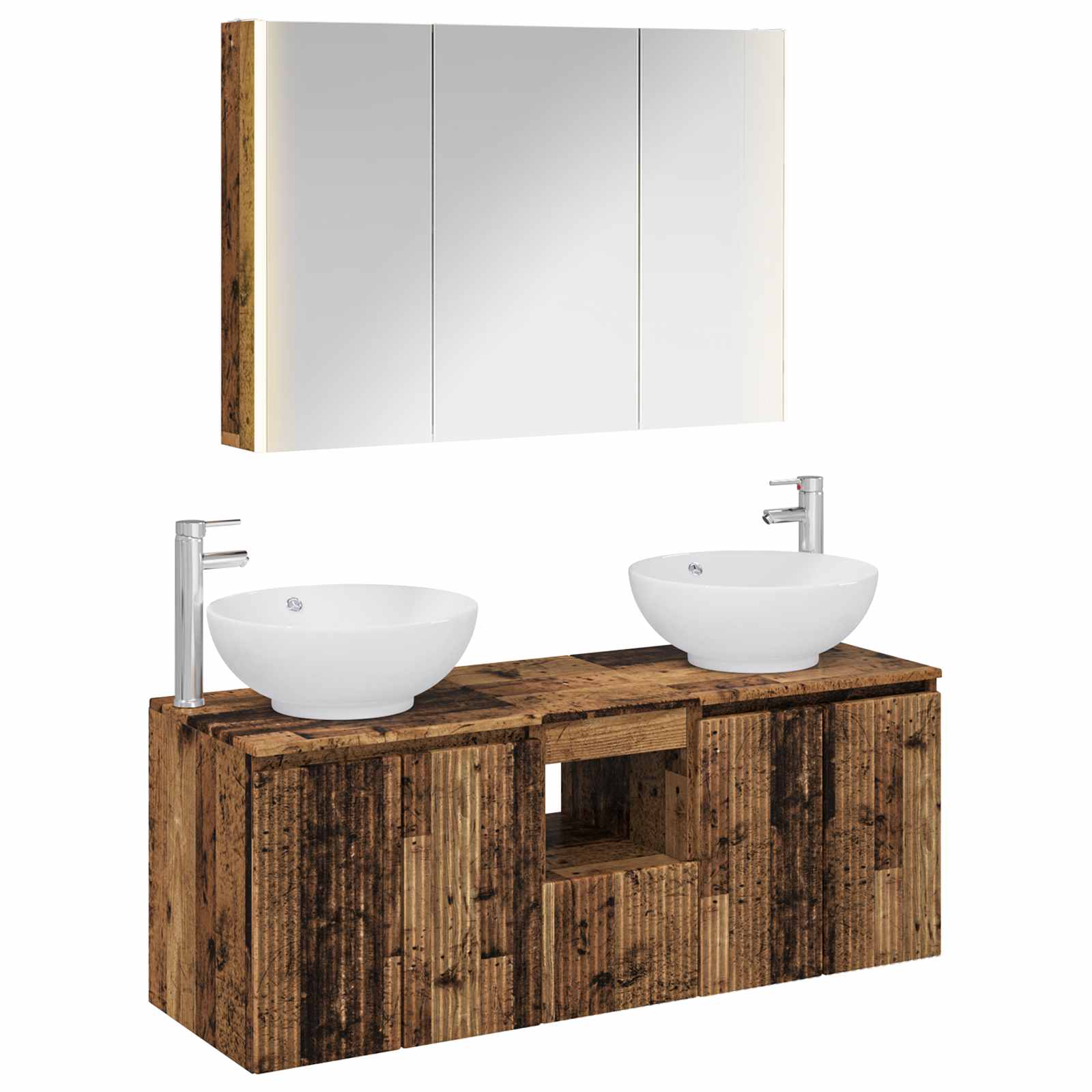 vidaXL Badkamerkastenset 4 pcs Wit Bewerkt hout