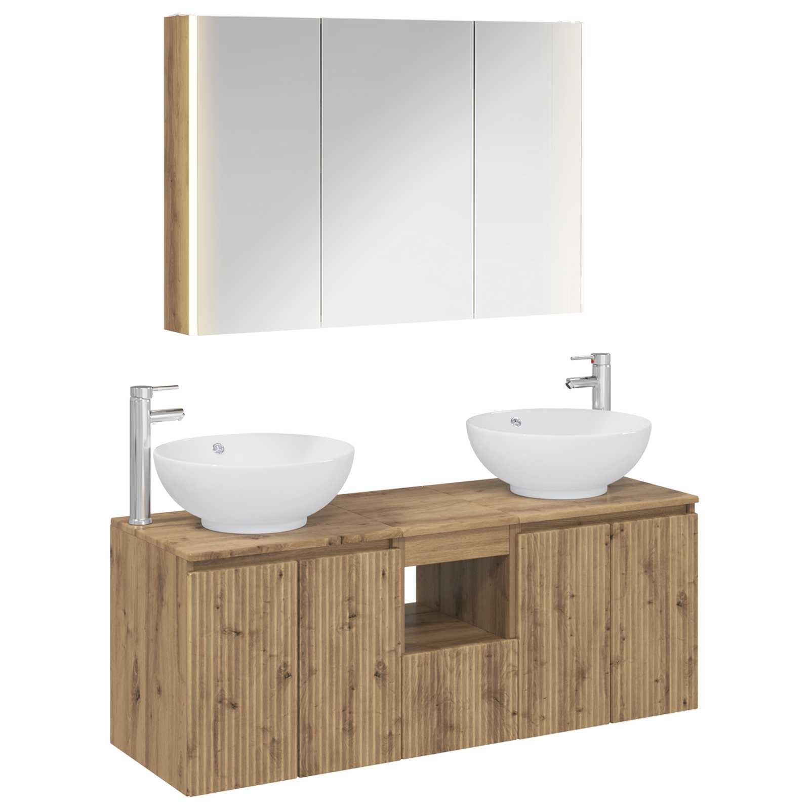 vidaXL Badkamerkastenset 4 pcs Wit Bewerkt hout