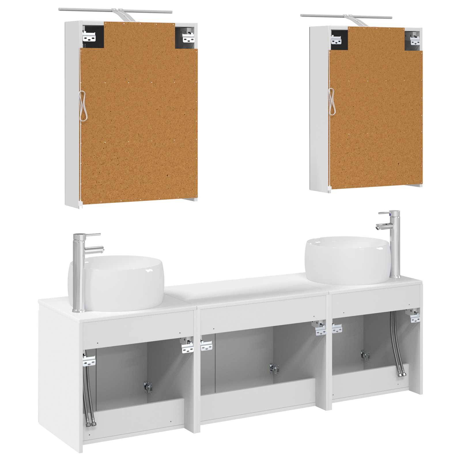 vidaXL Badkamerkastenset 5 pcs Wit Bewerkt hout
