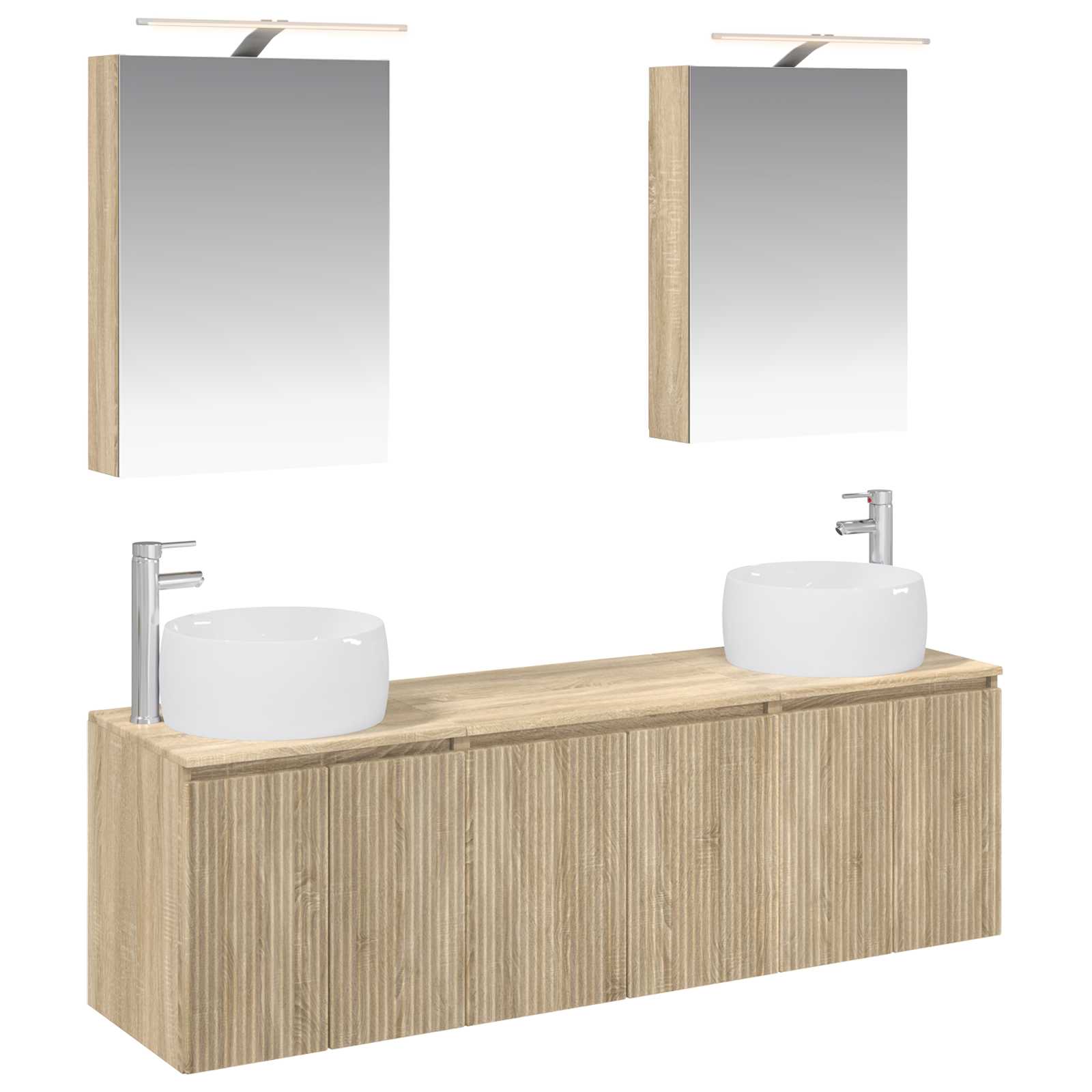 vidaXL Badkamerkastenset 5 pcs Wit Bewerkt hout