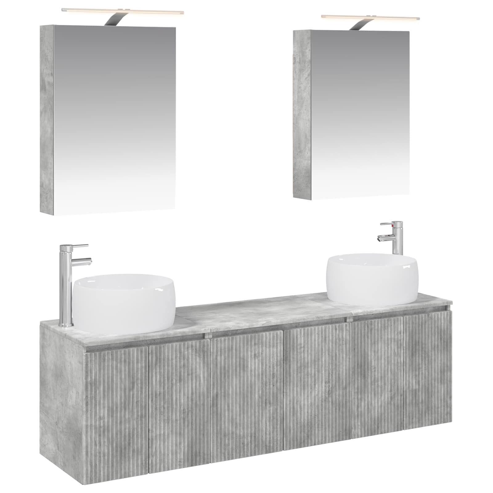 vidaXL Badkamerkastenset 5 pcs Wit Bewerkt hout