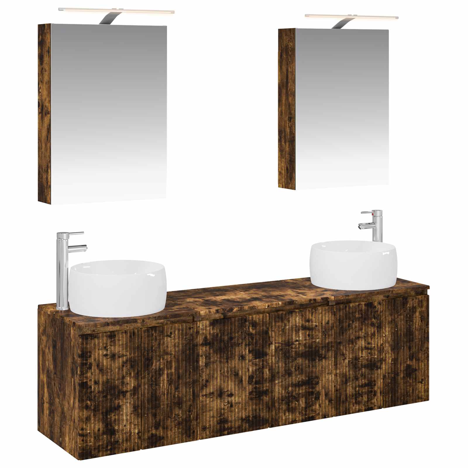 vidaXL Badkamerkastenset 5 pcs Wit Bewerkt hout