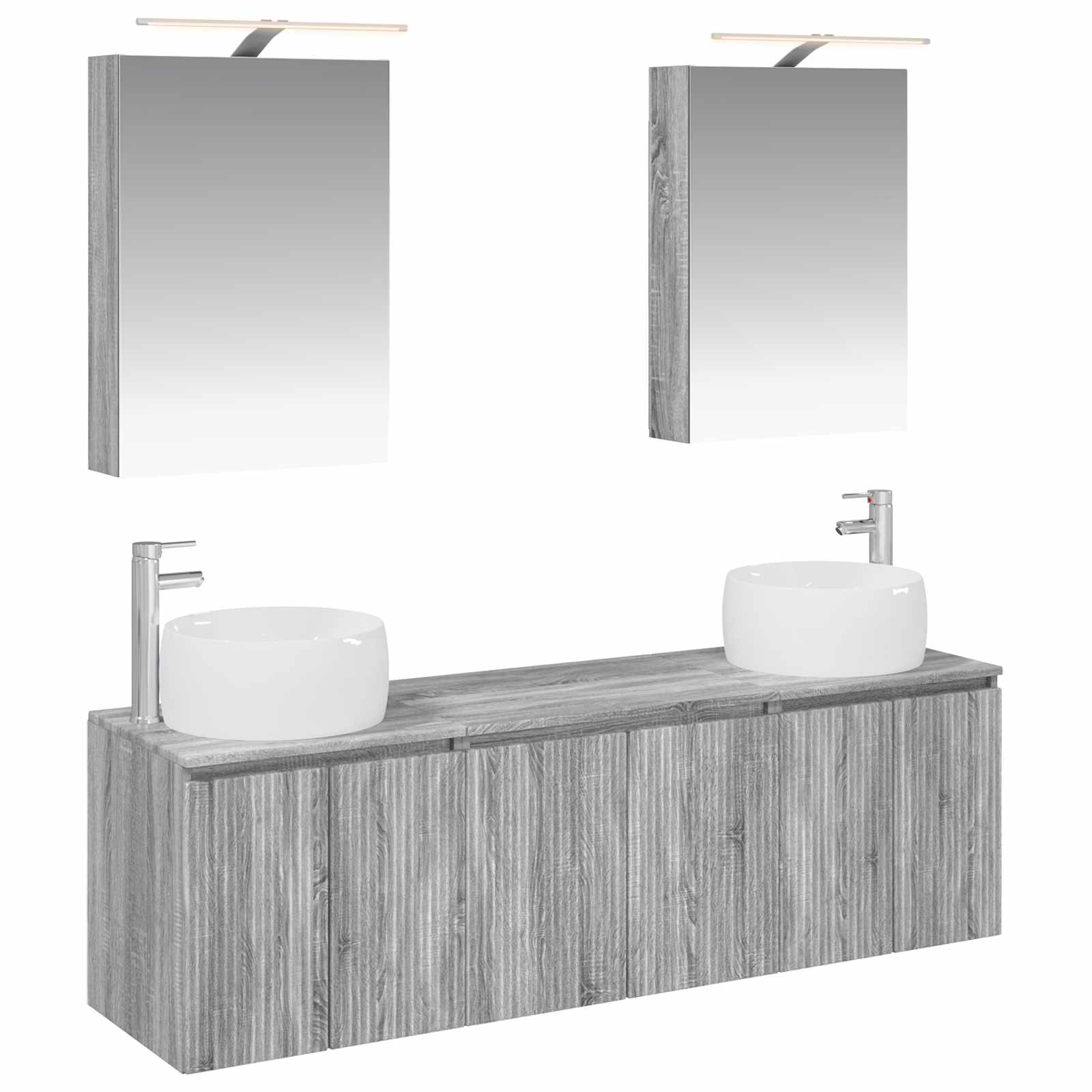 vidaXL Badkamerkastenset 5 pcs Wit Bewerkt hout