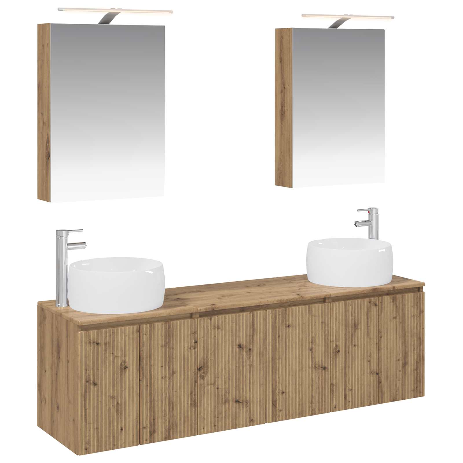 vidaXL Badkamerkastenset 5 pcs Wit Bewerkt hout