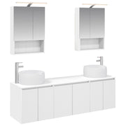 vidaXL Badkamerkastenset 5 pcs Wit Bewerkt hout
