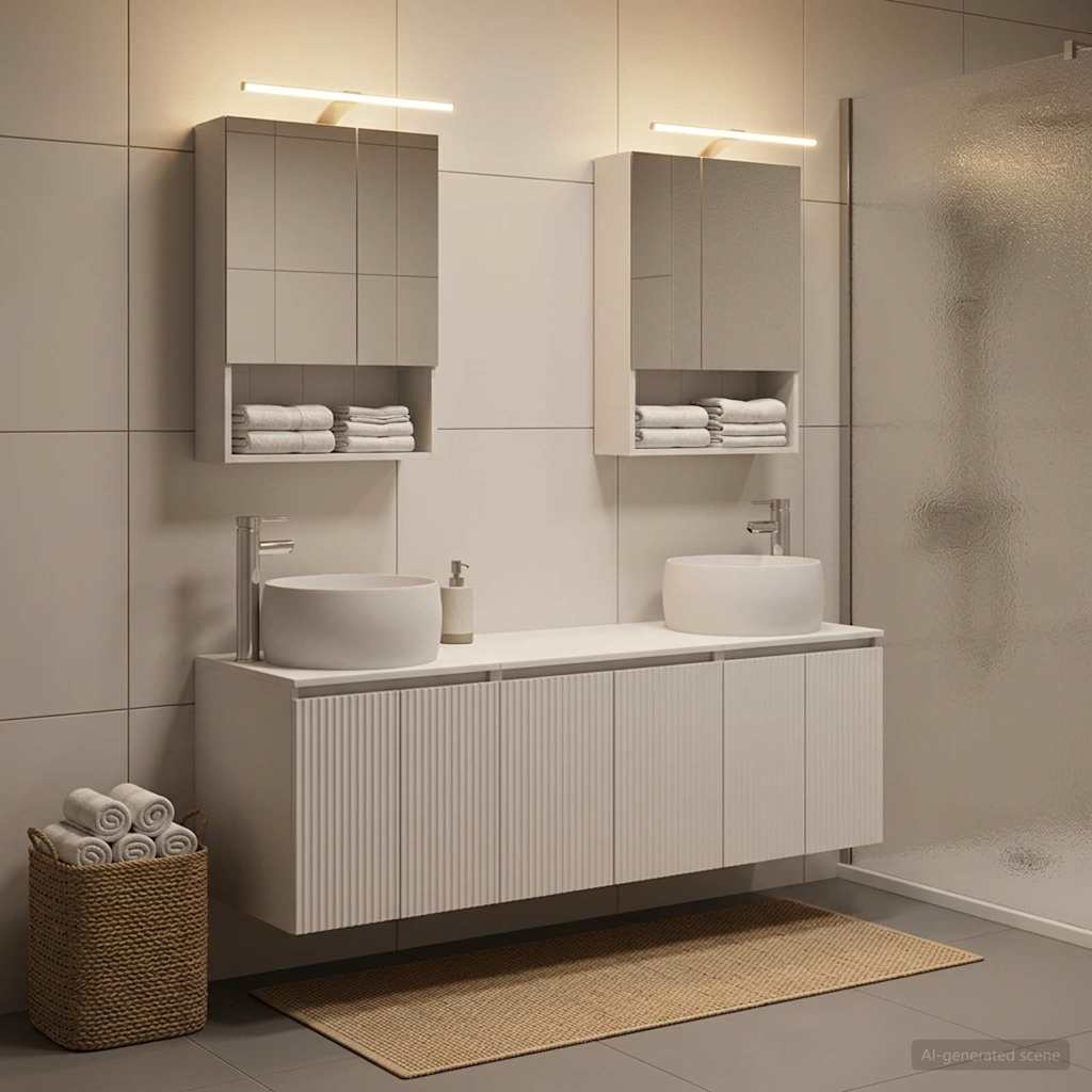 vidaXL Badkamerkastenset 5 pcs Wit Bewerkt hout