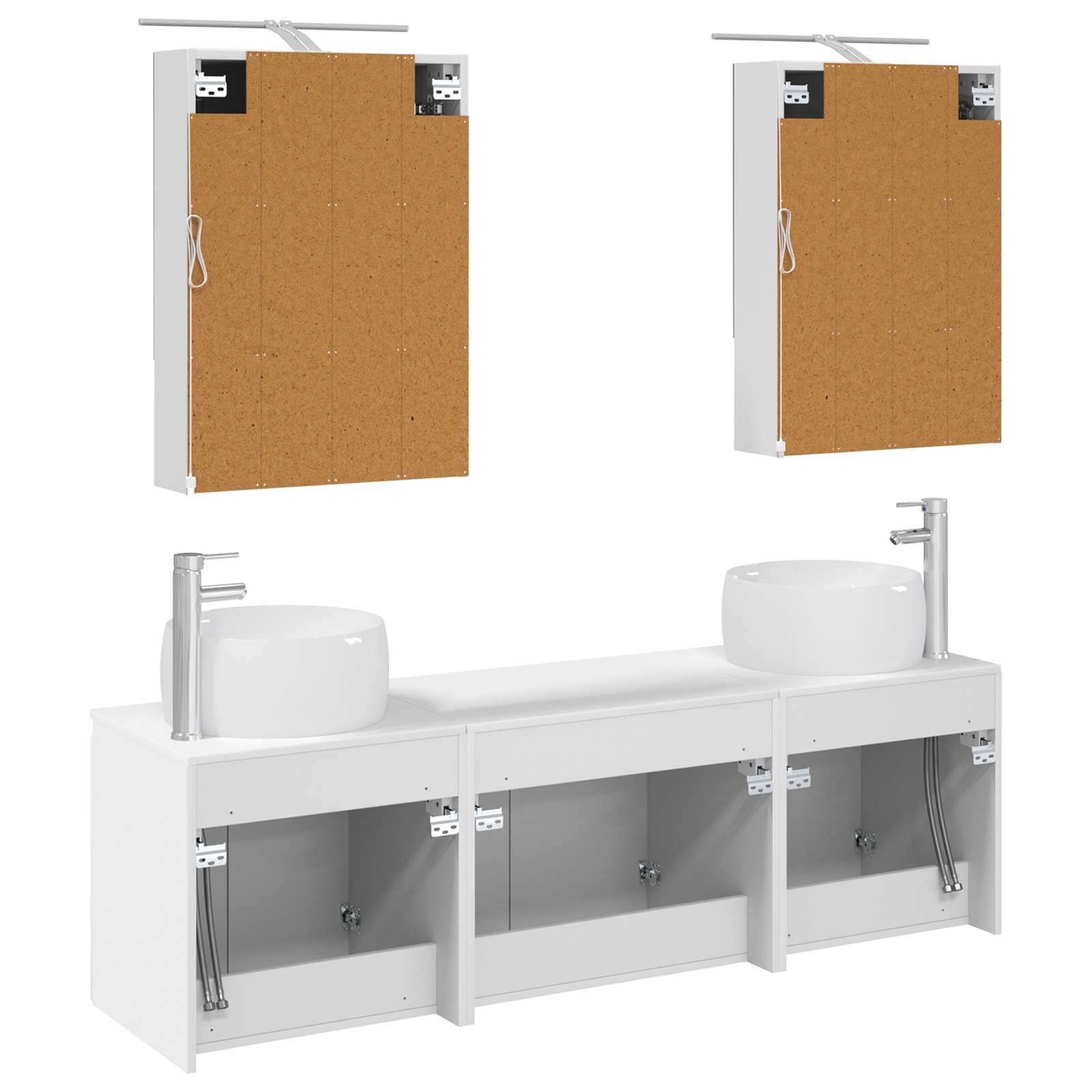vidaXL Badkamerkastenset 5 pcs Wit Bewerkt hout